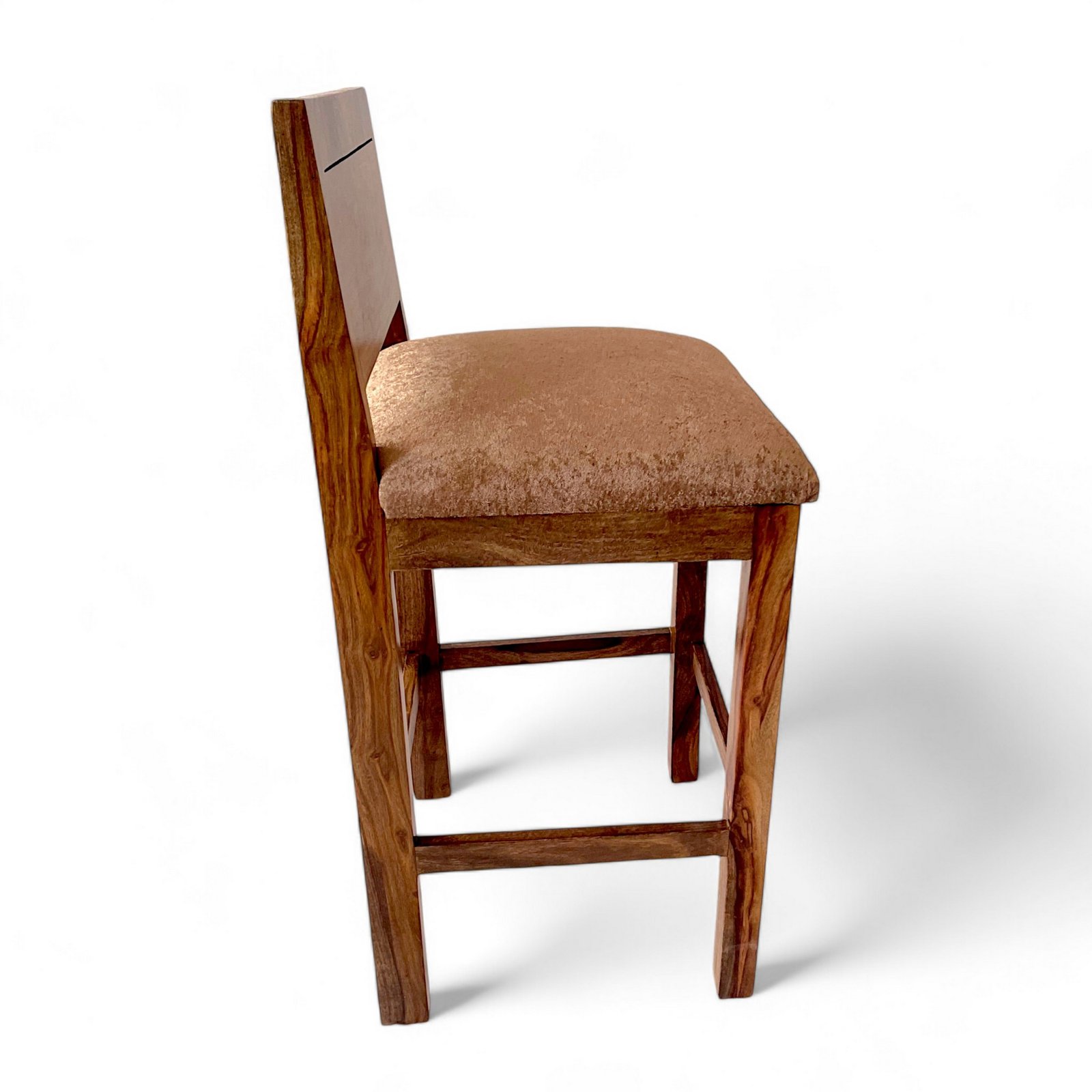 Ikiriya Osian Sheesham Wood Accent Bar Chair / Stool in Teak Finish - Image 3