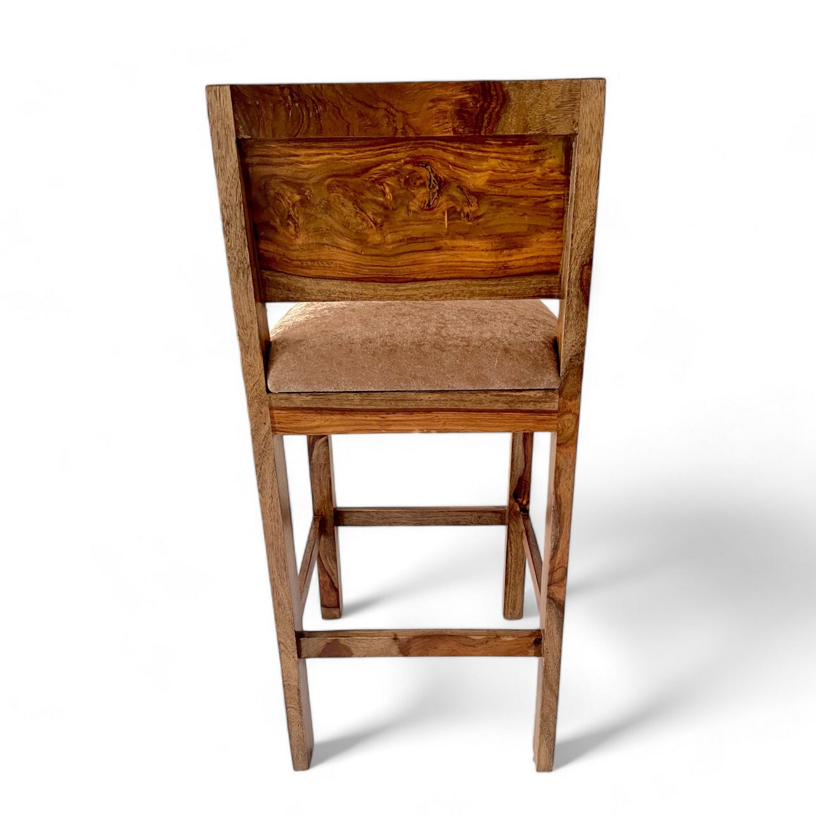 Ikiriya Osian Sheesham Wood Accent Bar Chair / Stool in Teak Finish - Image 4