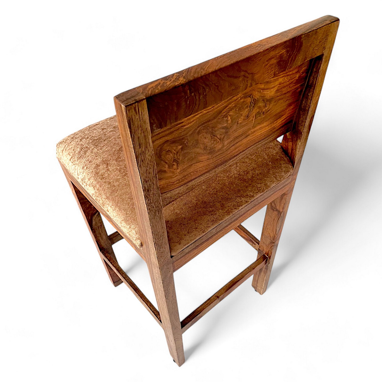 Ikiriya Osian Sheesham Wood Accent Bar Chair / Stool in Teak Finish - Image 8