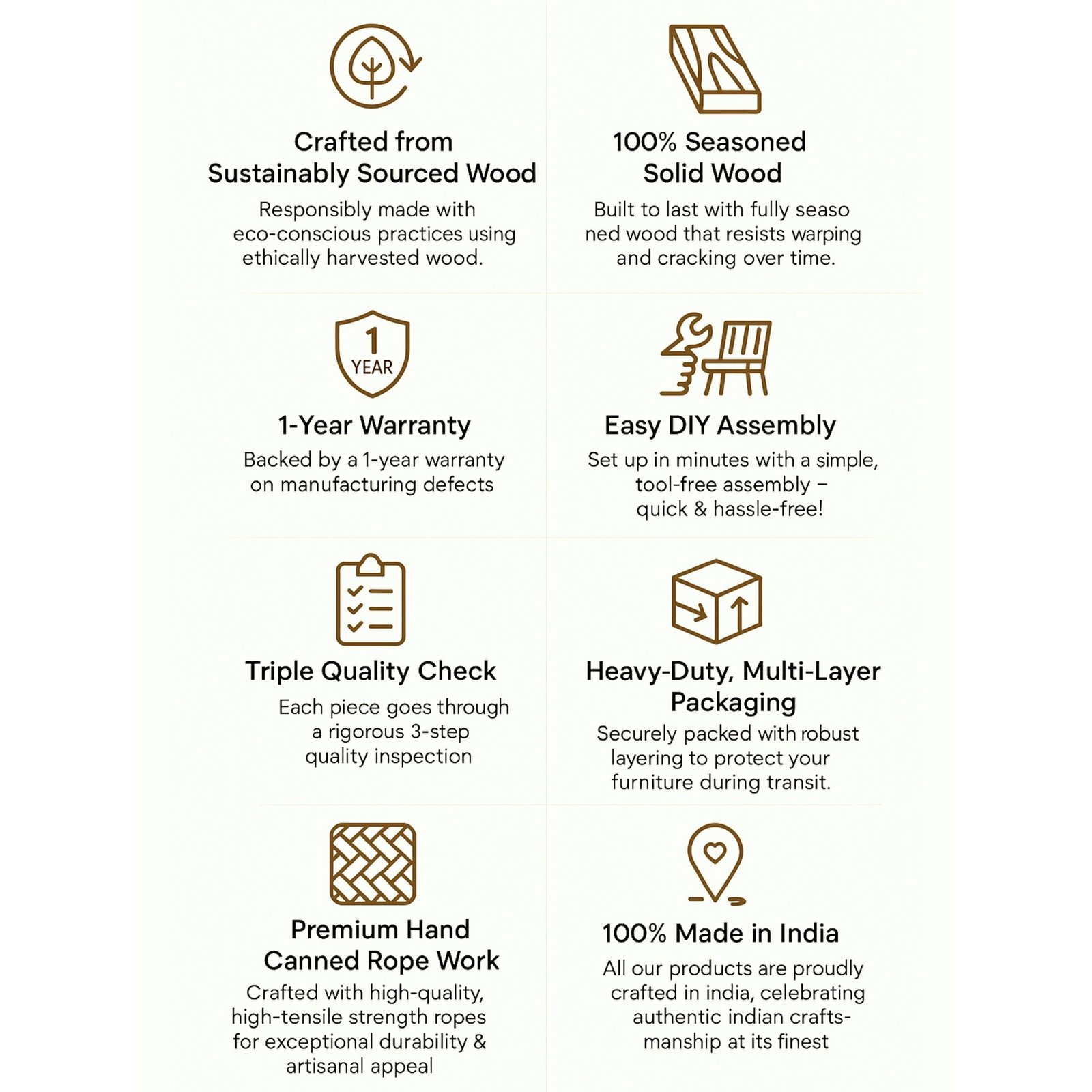 Ikiriya Hamilton Sheesham Wood Vintage 3+1+1 Seater Maachi Bench Set with 2 Stools in Green & White Rope Canning - Image 7