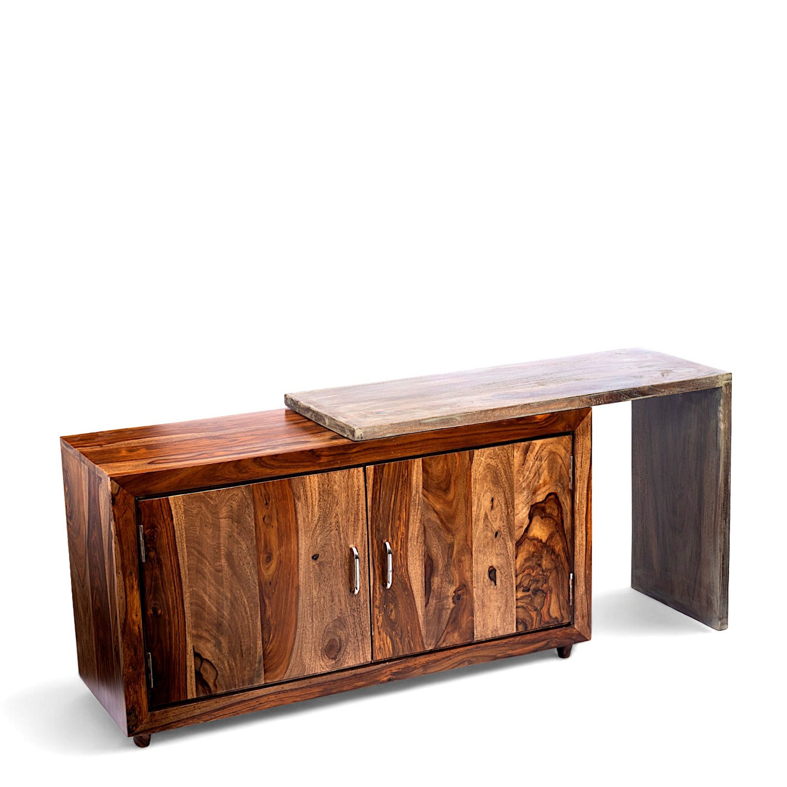 Ikiriya Dublin Sheesham Wood Minimalist TV Entertainment Unit for TV upto 60 inch in Teak Finish - Image 10