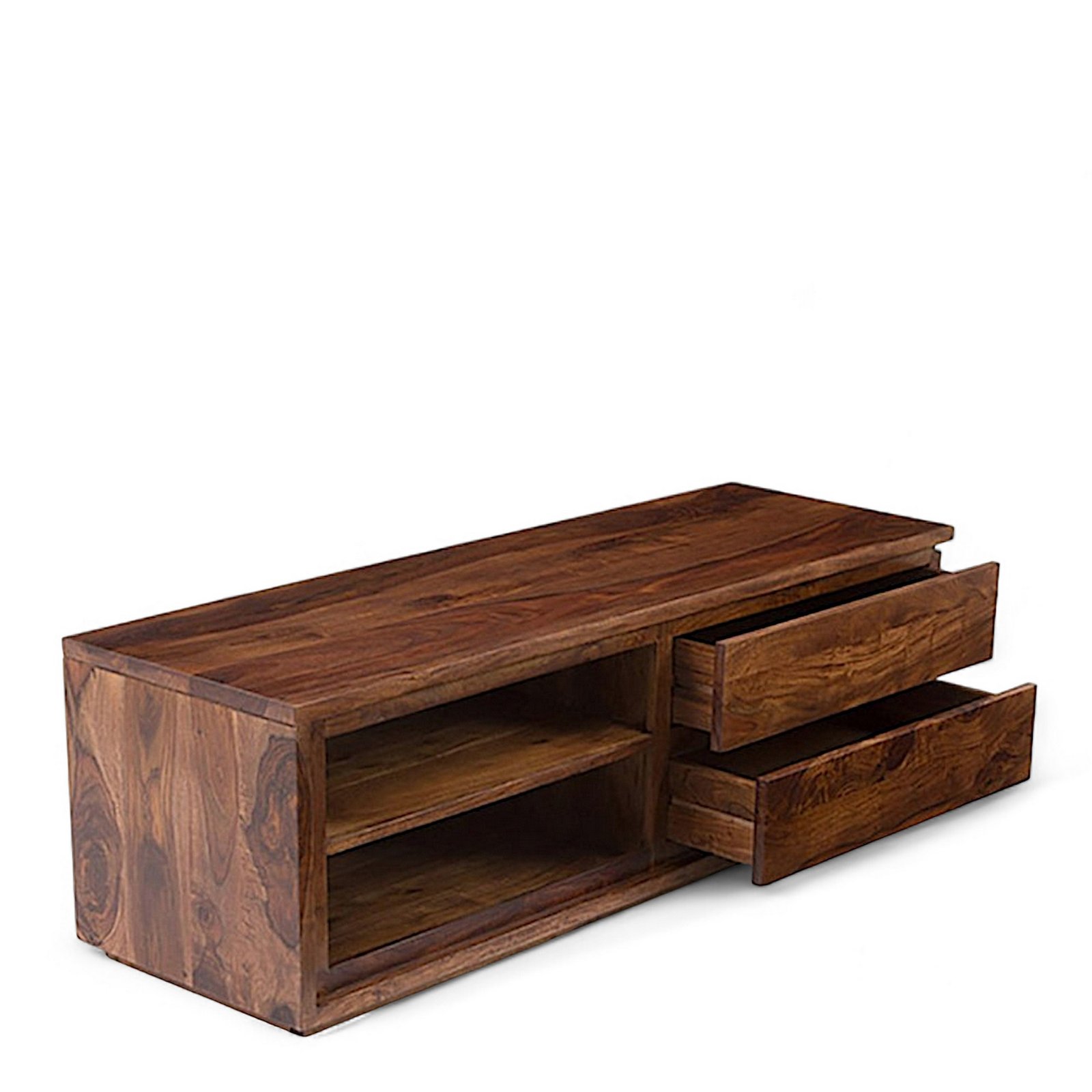 Ikiriya Allen Sheesham Wood Contemporary TV Entertainment Unit for TV upto 70 inch in Provisional Teak Finish - Image 5