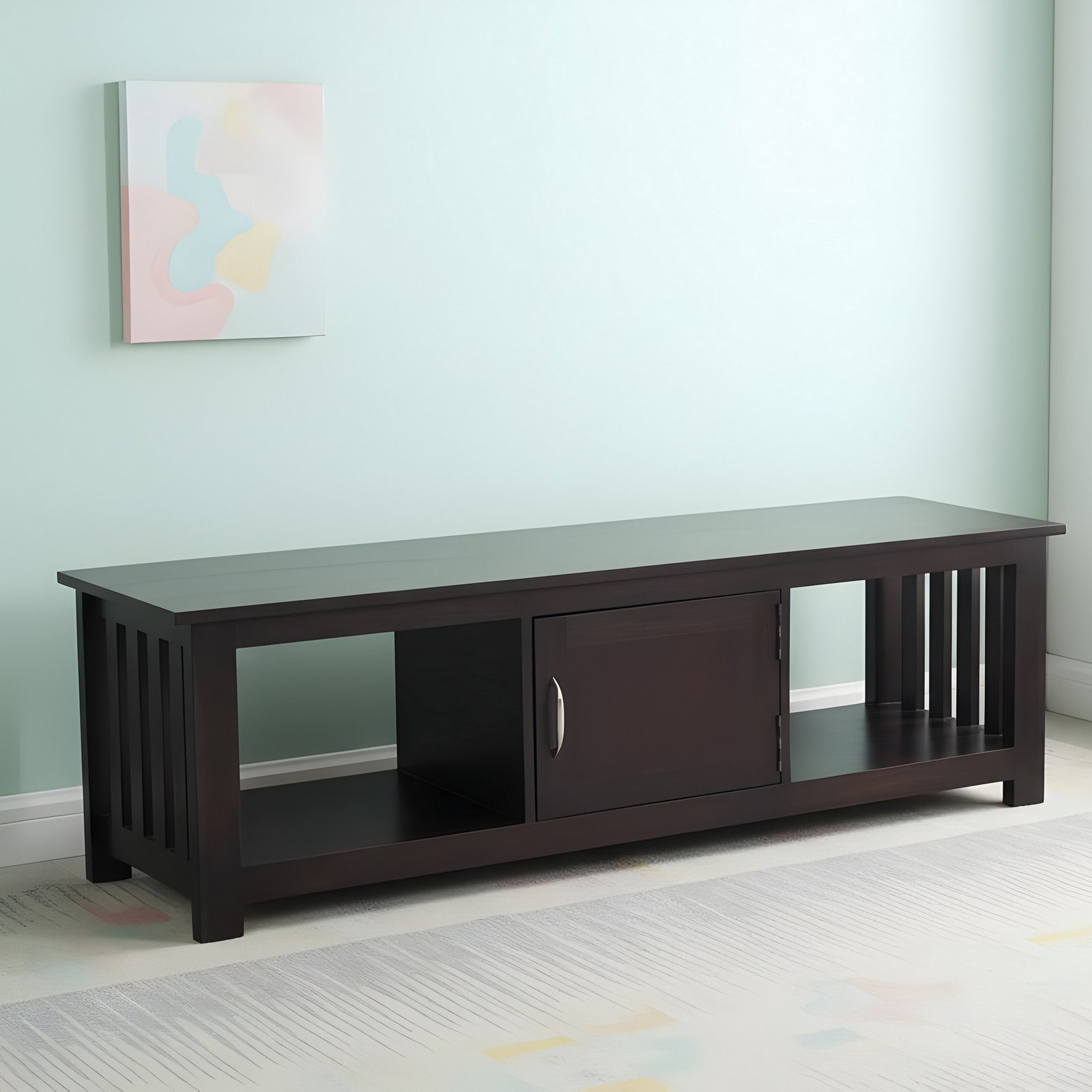 Ikiriya Elder Sheesham Wood Contemporary TV Entertainment Unit for TV upto 70 inch in Dark Mahagony Finish - Image 12