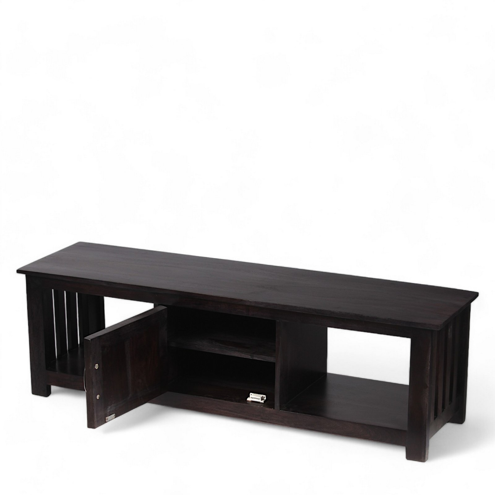 Ikiriya Elder Sheesham Wood Contemporary TV Entertainment Unit for TV upto 70 inch in Dark Mahagony Finish - Image 3