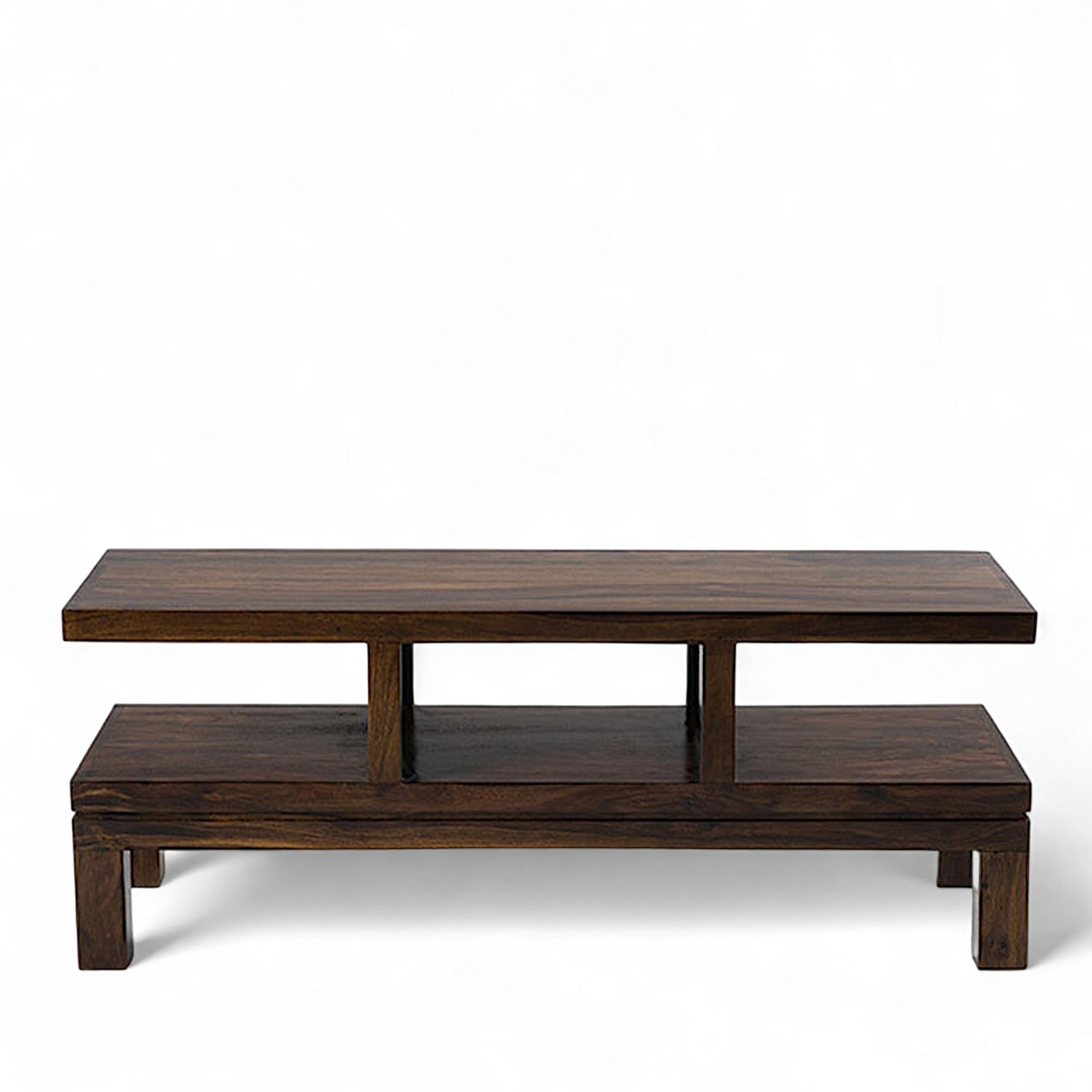 Ikiriya Allen Sheesham Wood Contemporary TV Entertainment Unit for TV upto 55 inch in Dark Mahagony Finish - Image 2