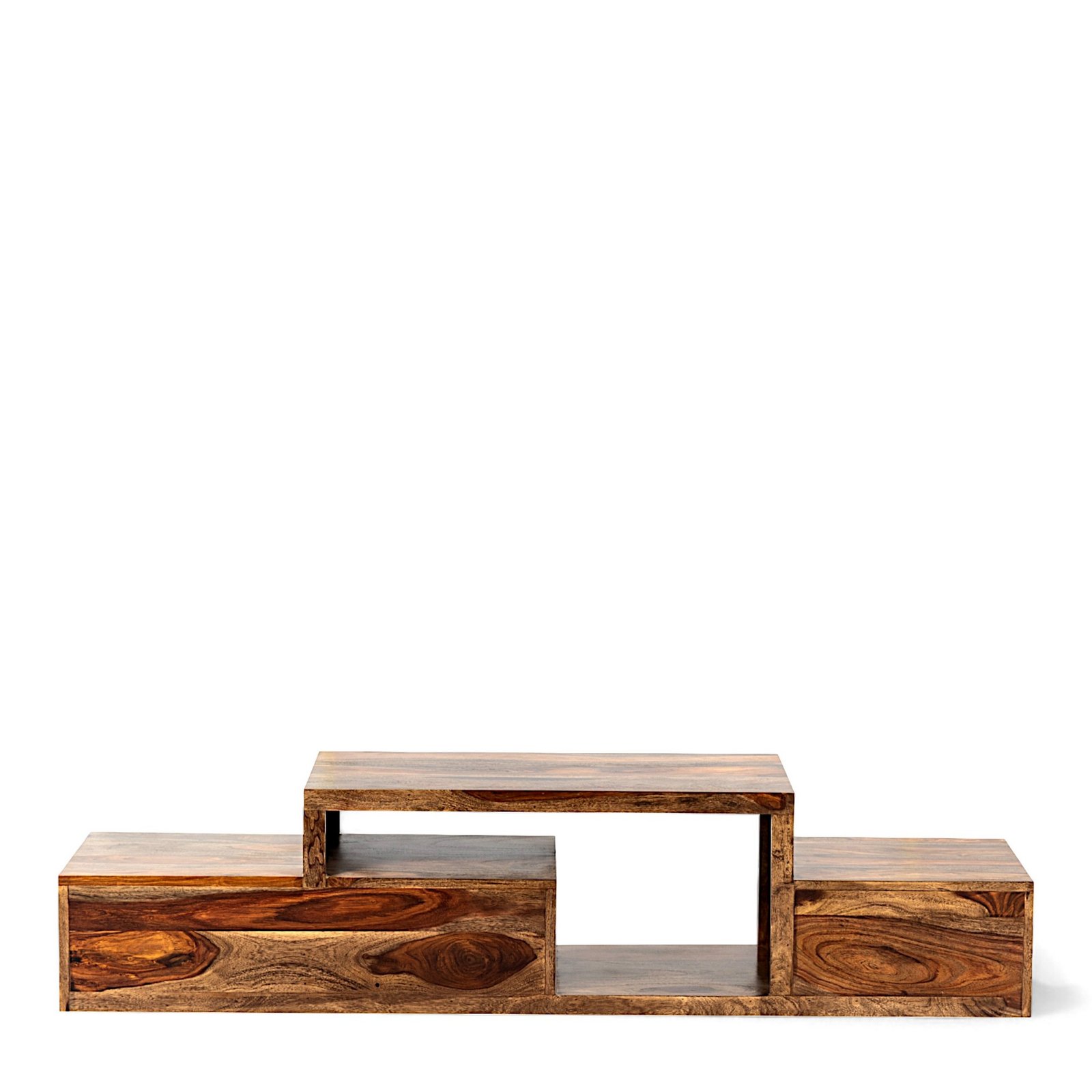 Ikiriya Vintara Sheesham Wood Contemporary TV Entertainment Unit for TV upto 60 inch in Teak Finish - Image 4