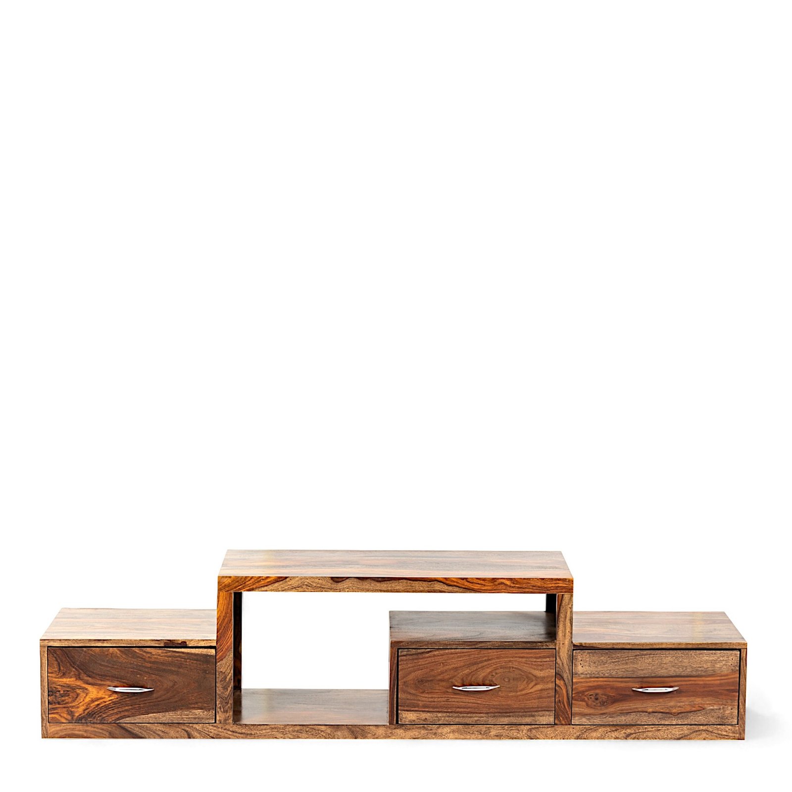 Ikiriya Vintara Sheesham Wood Contemporary TV Entertainment Unit for TV upto 60 inch in Teak Finish - Image 5