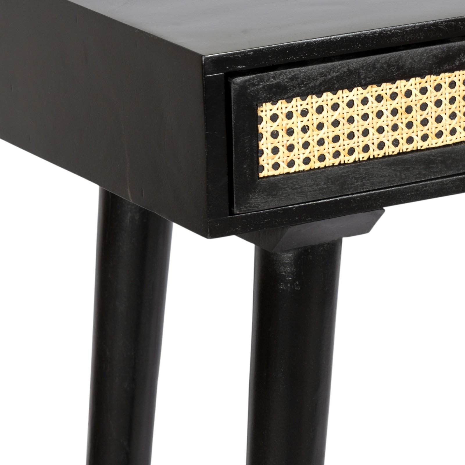 Ikiriya Rockport Sheesham Wood Mid Century Console Table with Rattan Work - Image 12