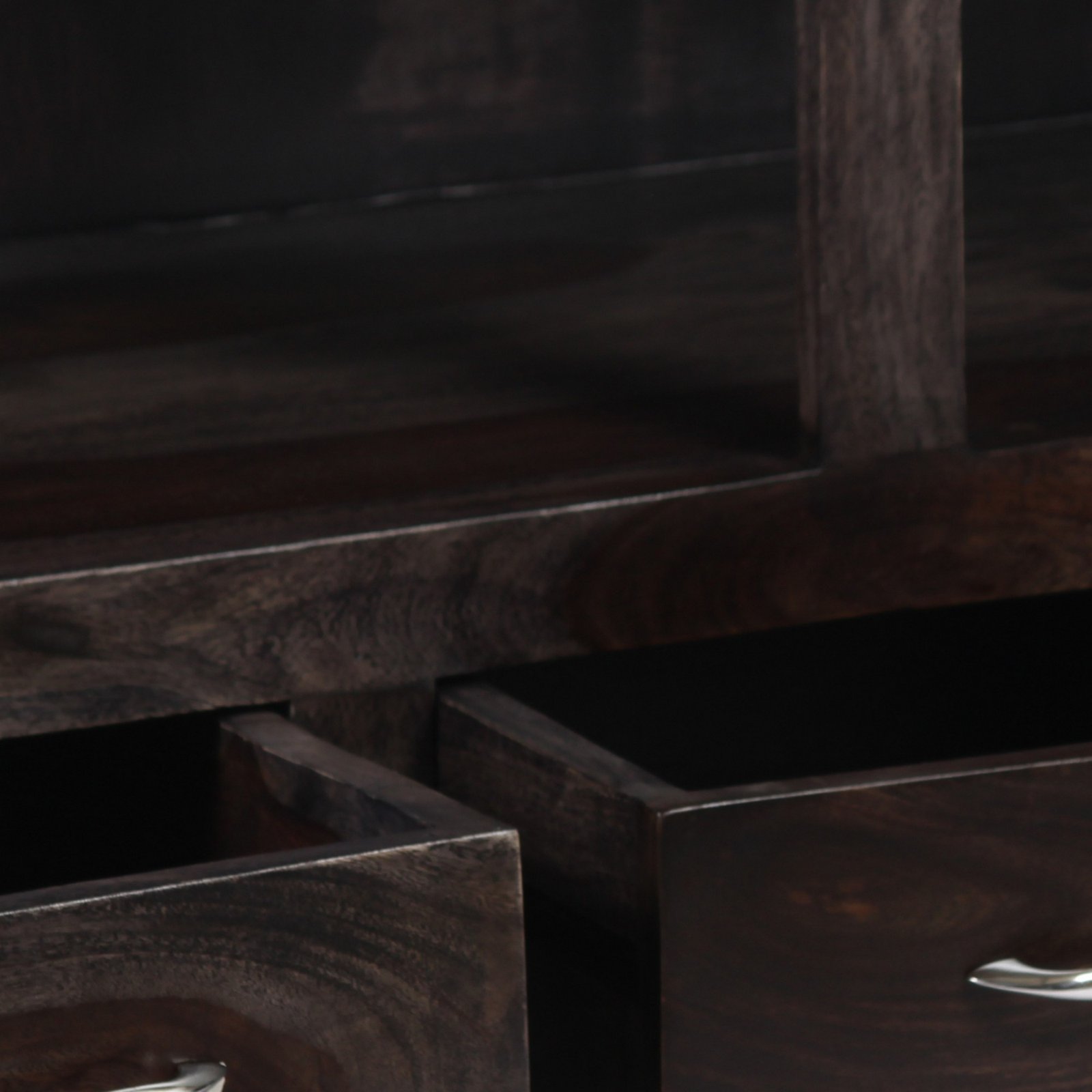 Ikiriya Allen Sheesham Wood Contemporary TV Entertainment Unit / Cabinet for TV upto 60 inch in Dark Mahagony Finish - Image 10