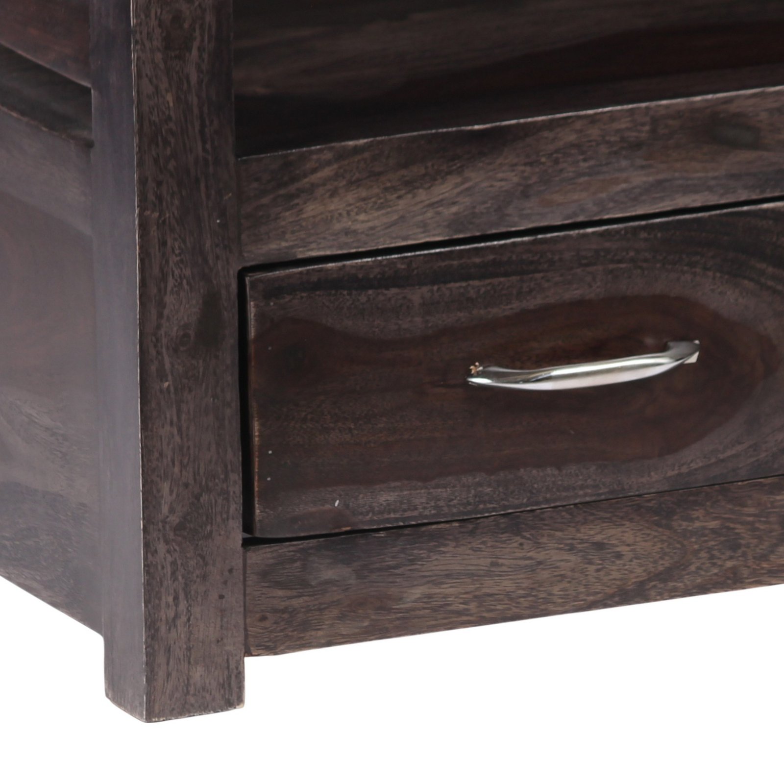 Ikiriya Allen Sheesham Wood Contemporary TV Entertainment Unit / Cabinet for TV upto 60 inch in Dark Mahagony Finish - Image 4