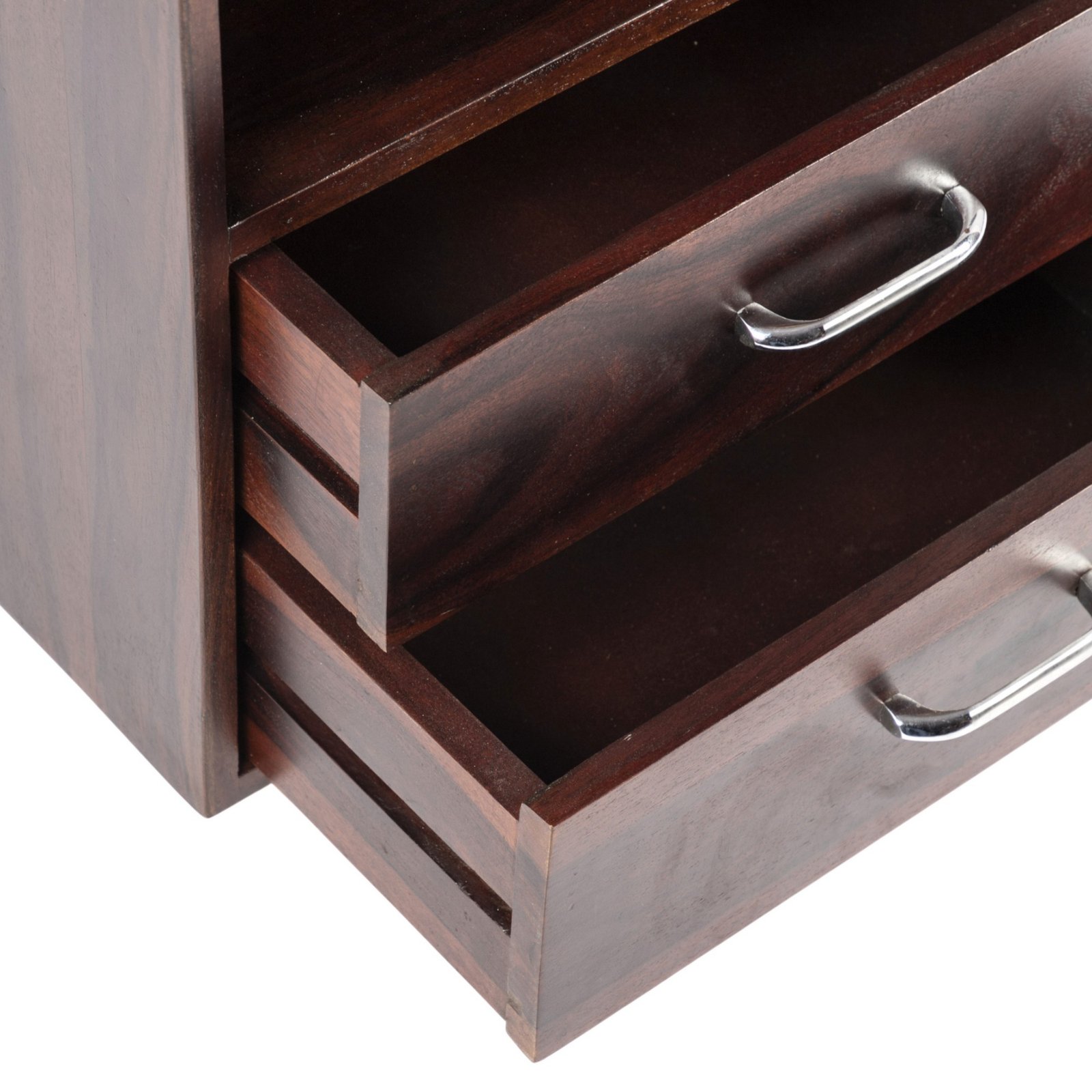 Ikiriya Kassel Sheesham Wood Contemporary Bedside Table/ End Table in Dark Walnut Finish - Image 6