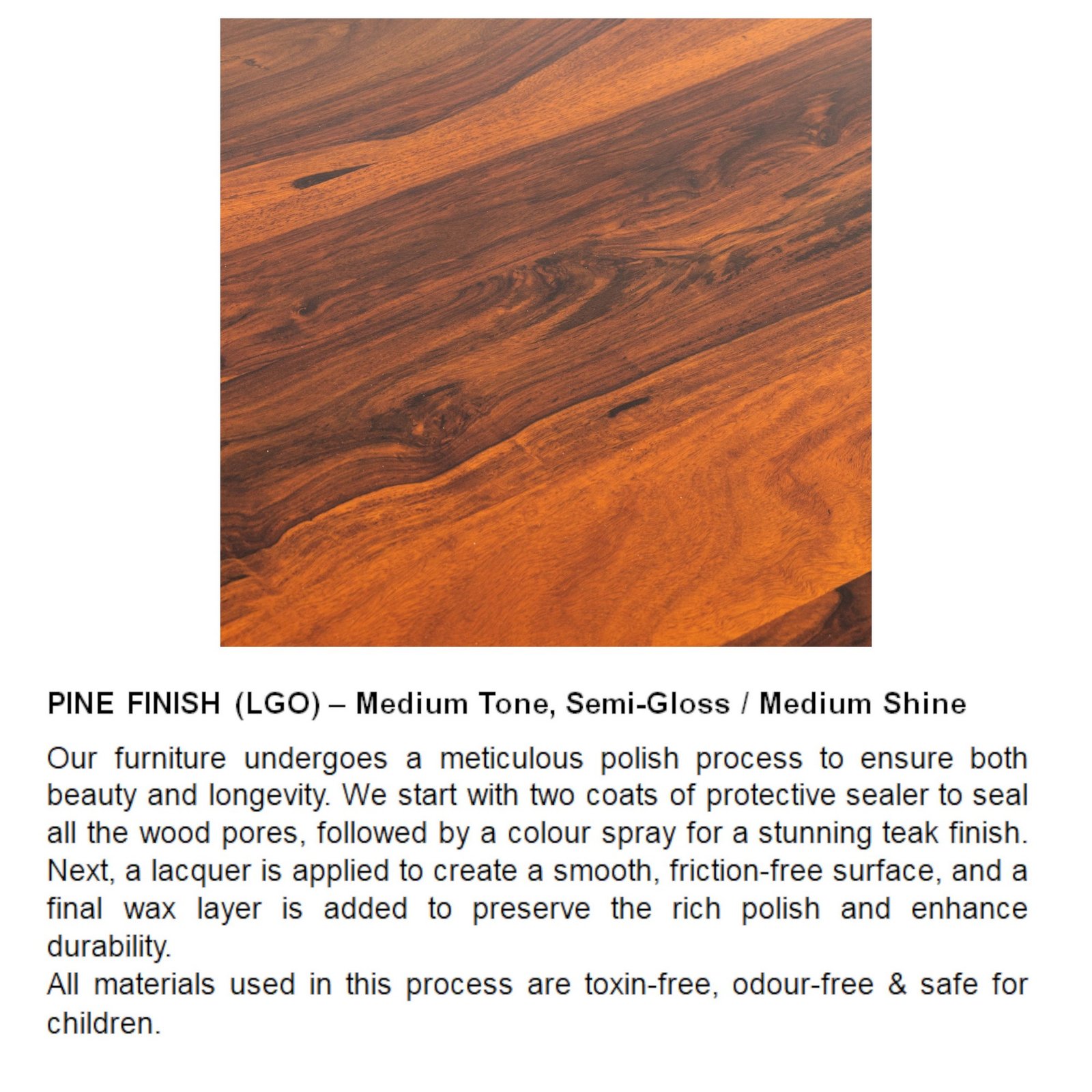 Ikiriya Aural Sheesham Wood Contemporary Bedside Table/ End Table in Pine Finish (Lgo) - Image 5