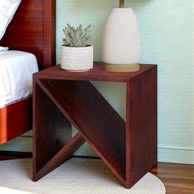 Ikiriya Noah Sheesham Wood Contemporary Tea Table/ End Table in Honey Finish
