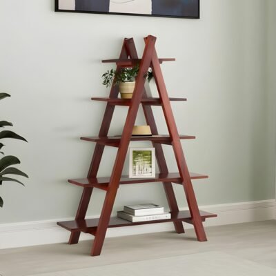 Ikiriya Kassel Sheesham Wood Accent Book Shelf / Showcases / Display Unit in Honey Finish