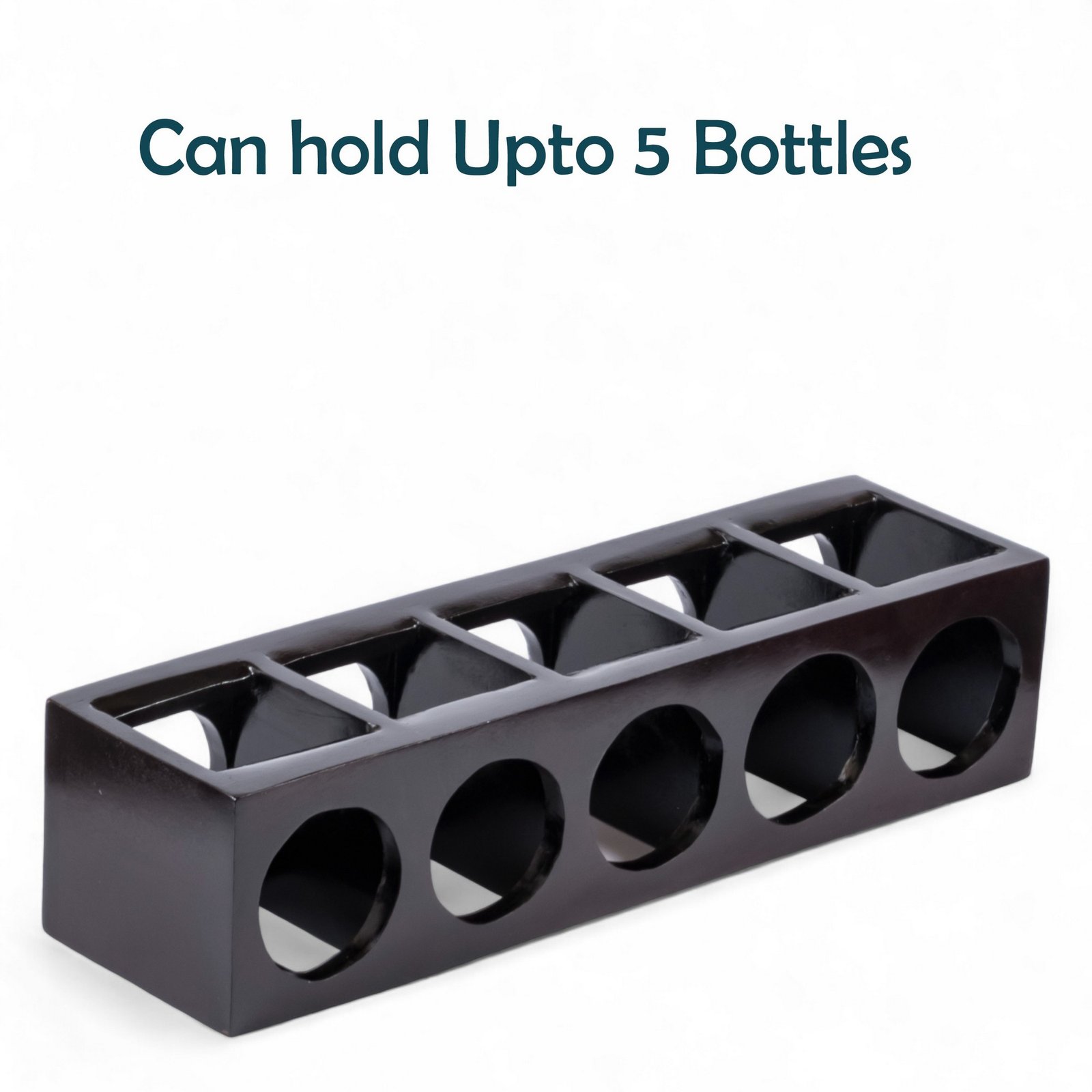 Ikiriya Wembley Sheesham Wood Accent Wine Rack in Extra Dark Mahagony Finish for upto 5 Bottles - Image 2