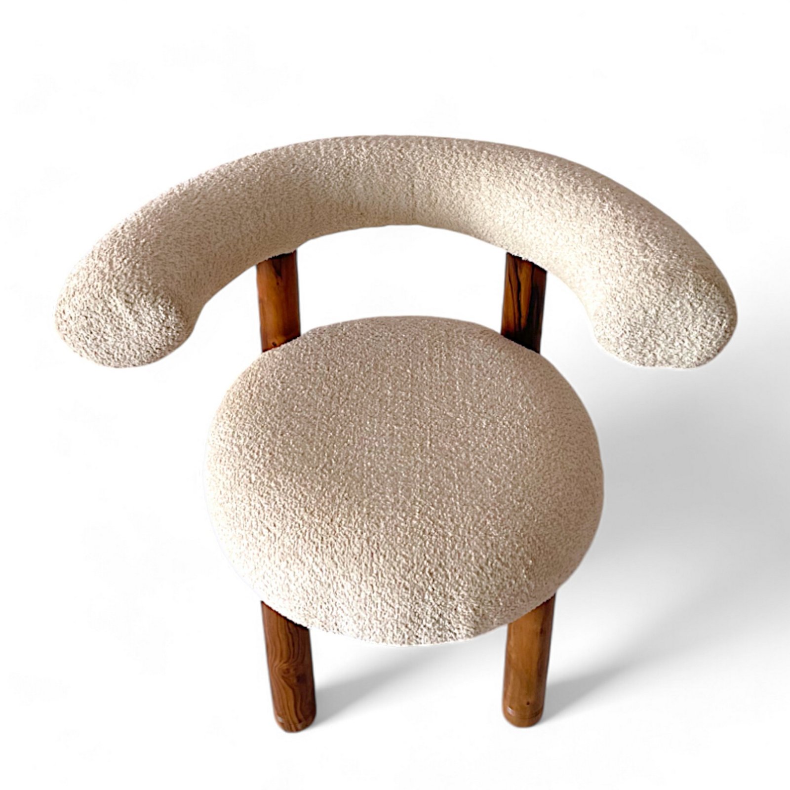 Ikiriya Westfield Sheesham Wood Mid Century Set of 2 Lounge Chair in off White Soft Boucle Fabric Upholstery - Image 11