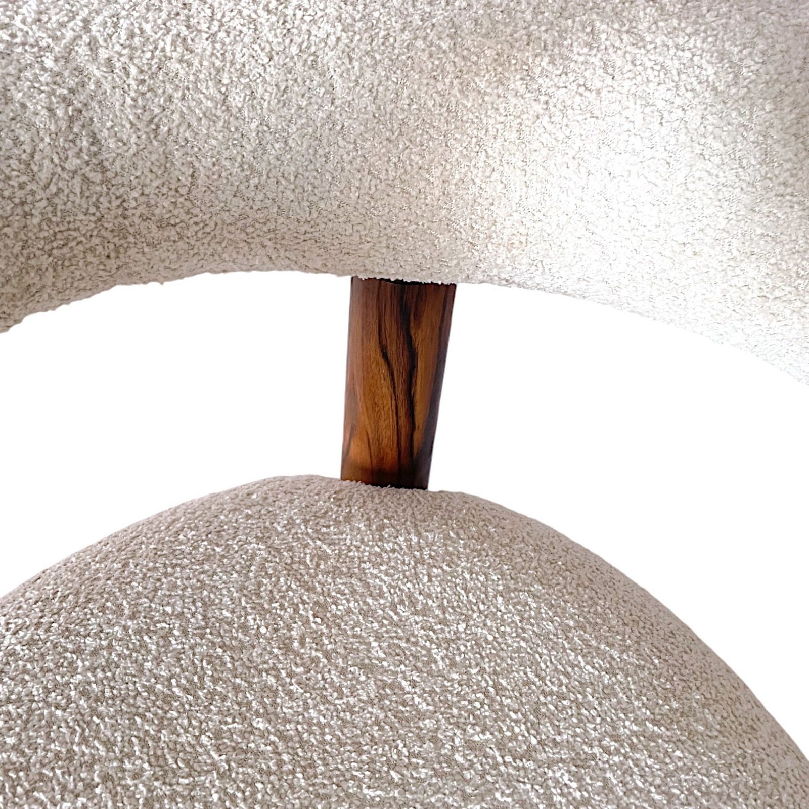 Ikiriya Westfield Sheesham Wood Mid Century Set of 2 Lounge Chair in off White Soft Boucle Fabric Upholstery - Image 9