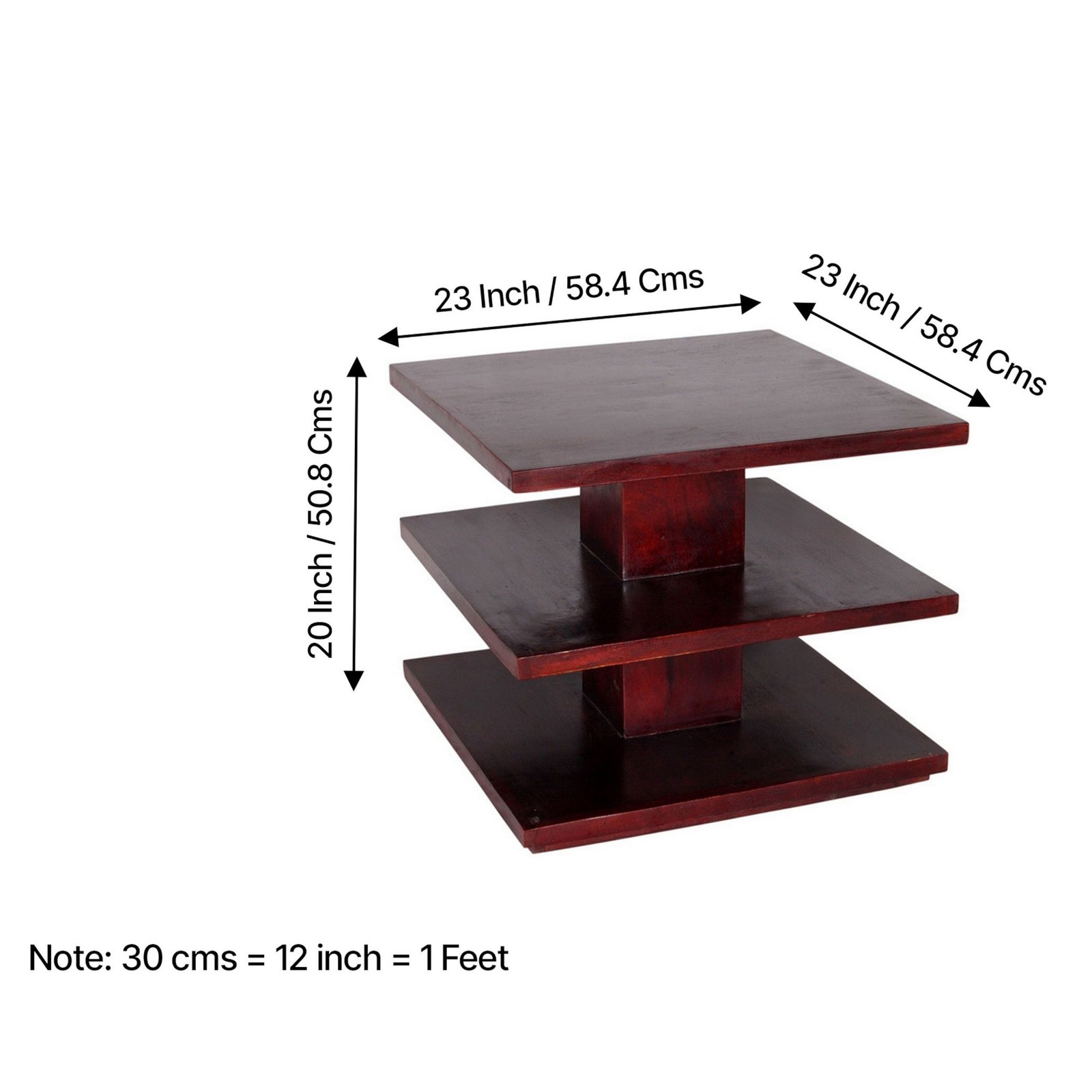 Ikiriya Thames Sheesham Wood Accent Square Coffee Table in Dark Walnut Finish - Image 5
