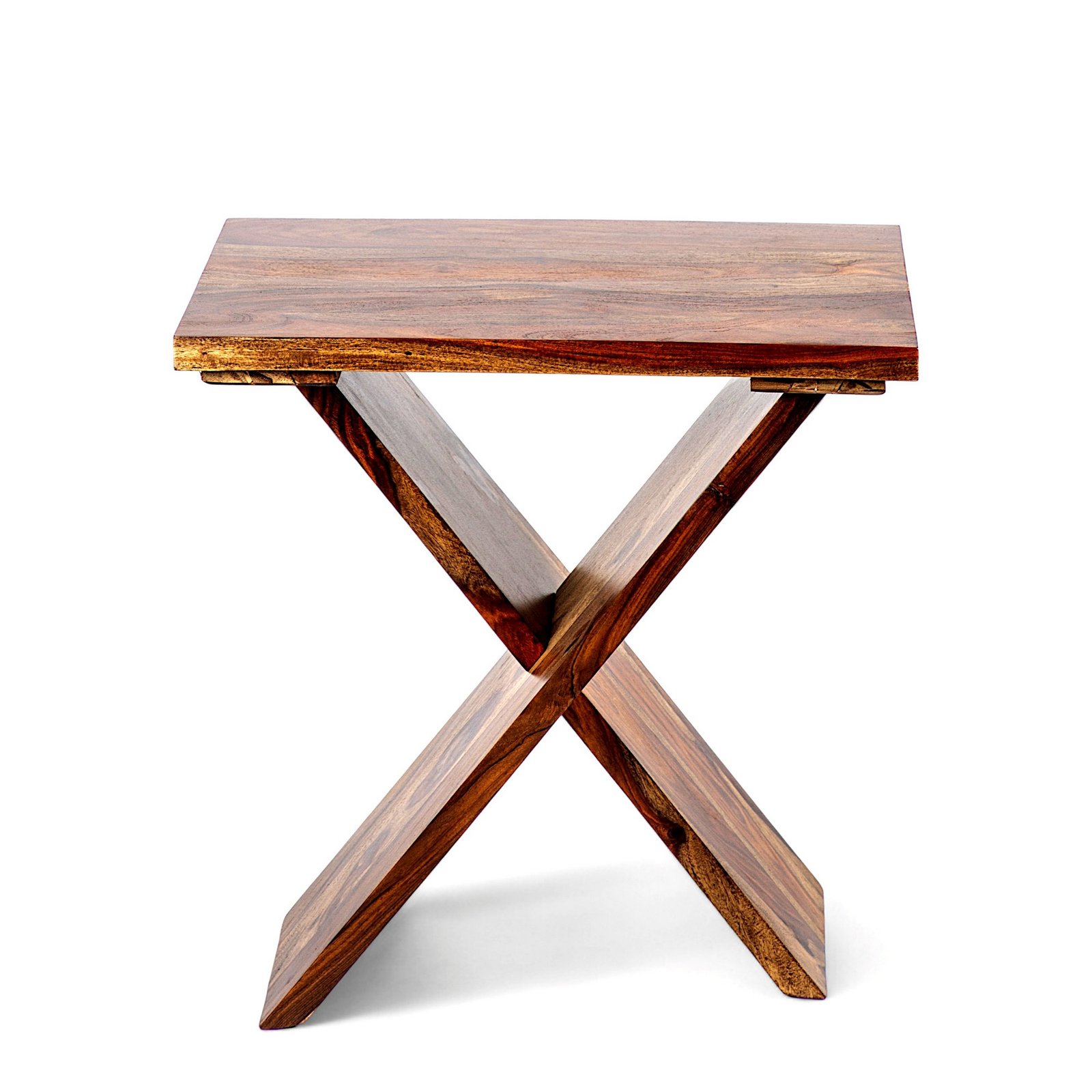 Ikiriya Darcy Sheesham Wood Contemporary Rectangle Tea Table / Side Table in Teak Finish - Image 3