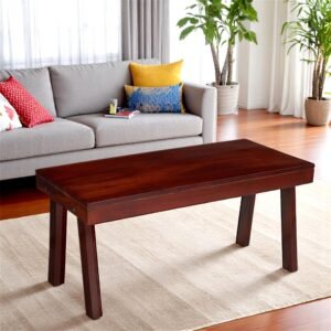 Ikiriya Mayfield Sheesham Wood Contemporary Rectangle Coffee Table in Honey Finish