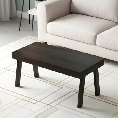 Ikiriya Mayfield Sheesham Wood Contemporary Rectangle Coffee Table in Dark Mahagony Finish