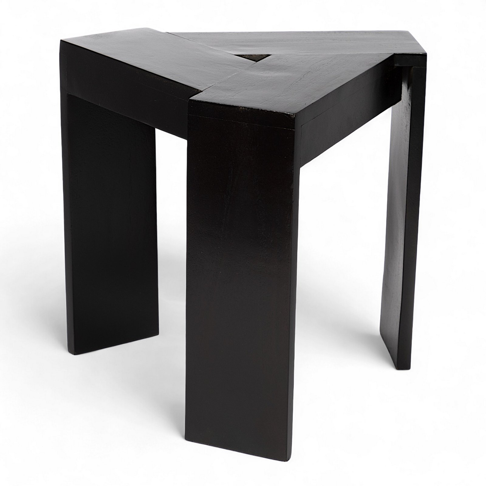 Ikiriya Avina Sheesham Wood Contemporary Triangle Set of 2 Sidetable / End Table in Extra Dark Mahagony Finish - Image 6