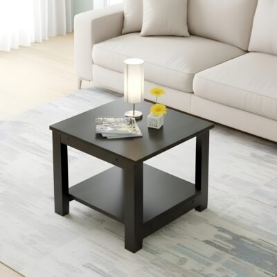 Ikiriya Camden Sheesham Wood Contemporary Square Coffee Table in Extra Dark Mahagony Finish
