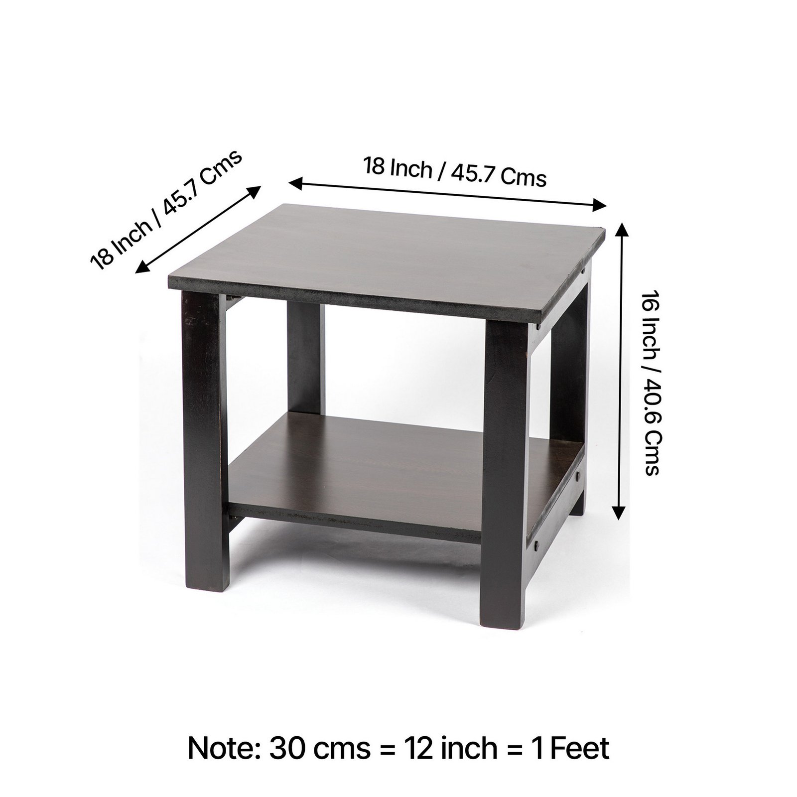 Ikiriya Camden Sheesham Wood Contemporary Square Coffee Table in Extra Dark Mahagony Finish - Image 6