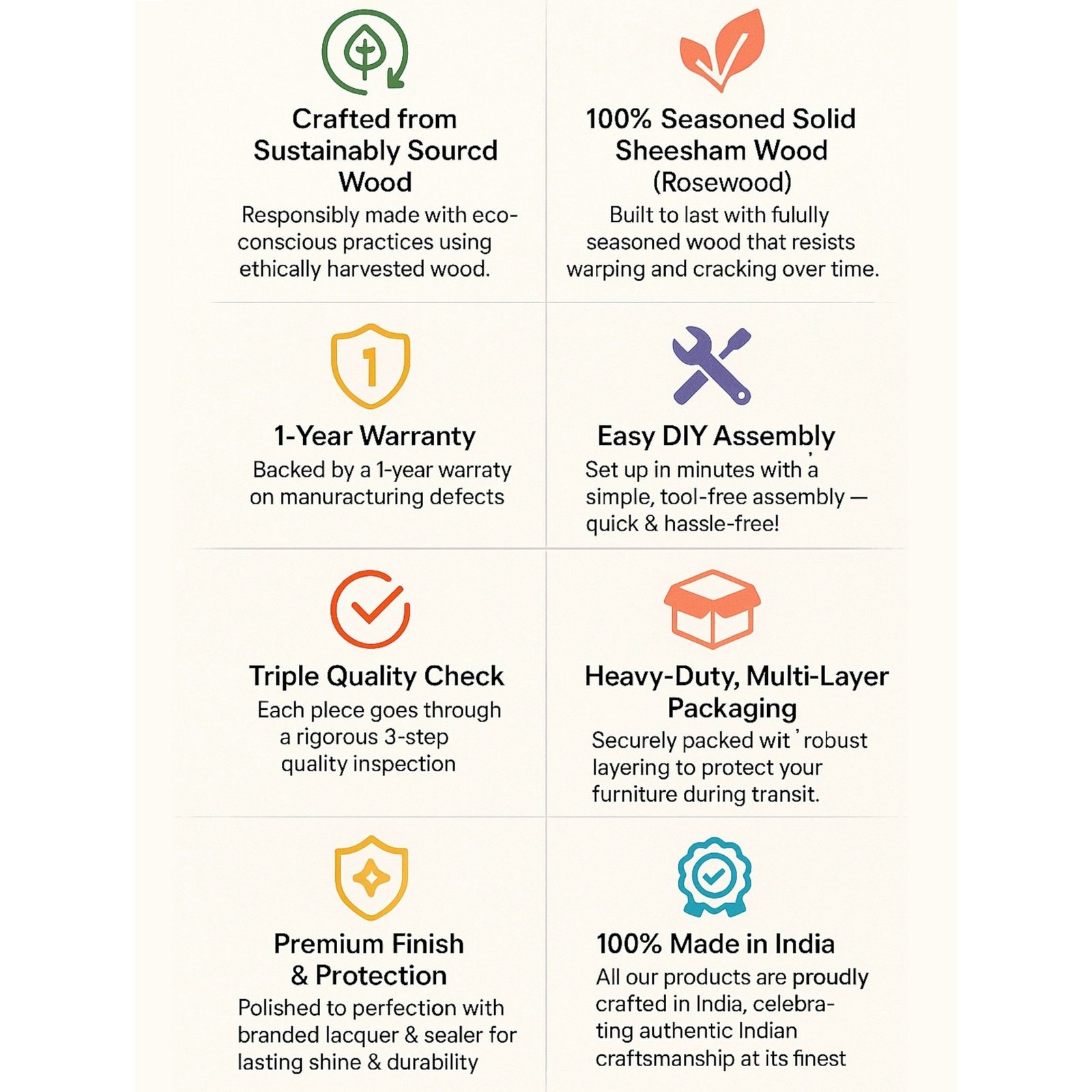 Ikiriya Camden Sheesham Wood Contemporary Square Coffee Table in Extra Dark Mahagony Finish - Image 7