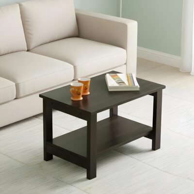 Ikiriya Camden Sheesham Wood Contemporary Rectangle Coffee Table in Extra Dark Mahagony Finish