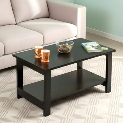 Ikiriya Camden Sheesham Wood Contemporary Rectangle Coffee Table in Extra Dark Mahagony Finish