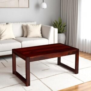 Ikiriya Hamstreet Sheesham Wood Contemporary Rectangle Coffee Table in Honey Finish