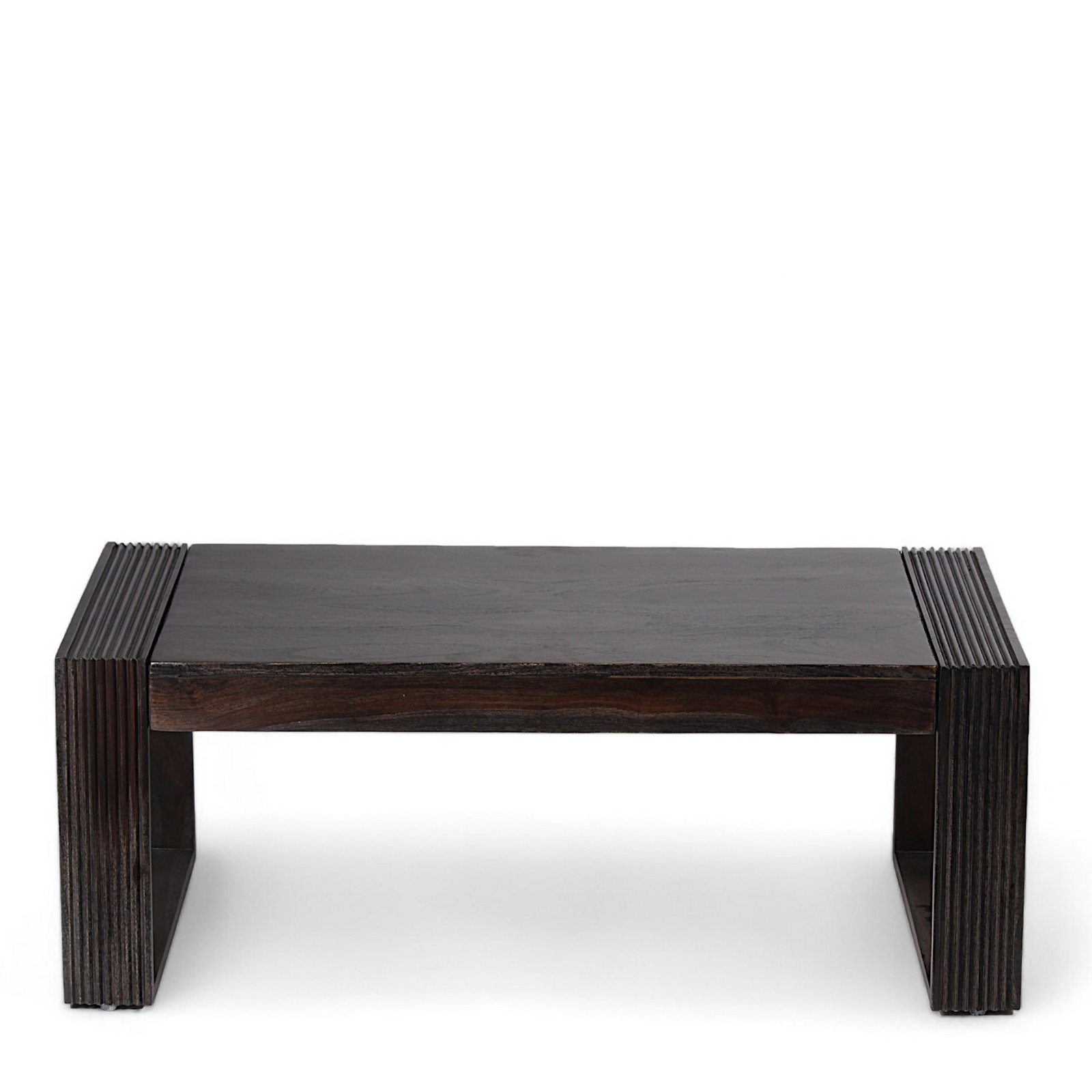 Ikiriya Hudson Sheesham Wood Contemporary Rectangle Coffee Table in Dark Mahagony Finish - Image 2