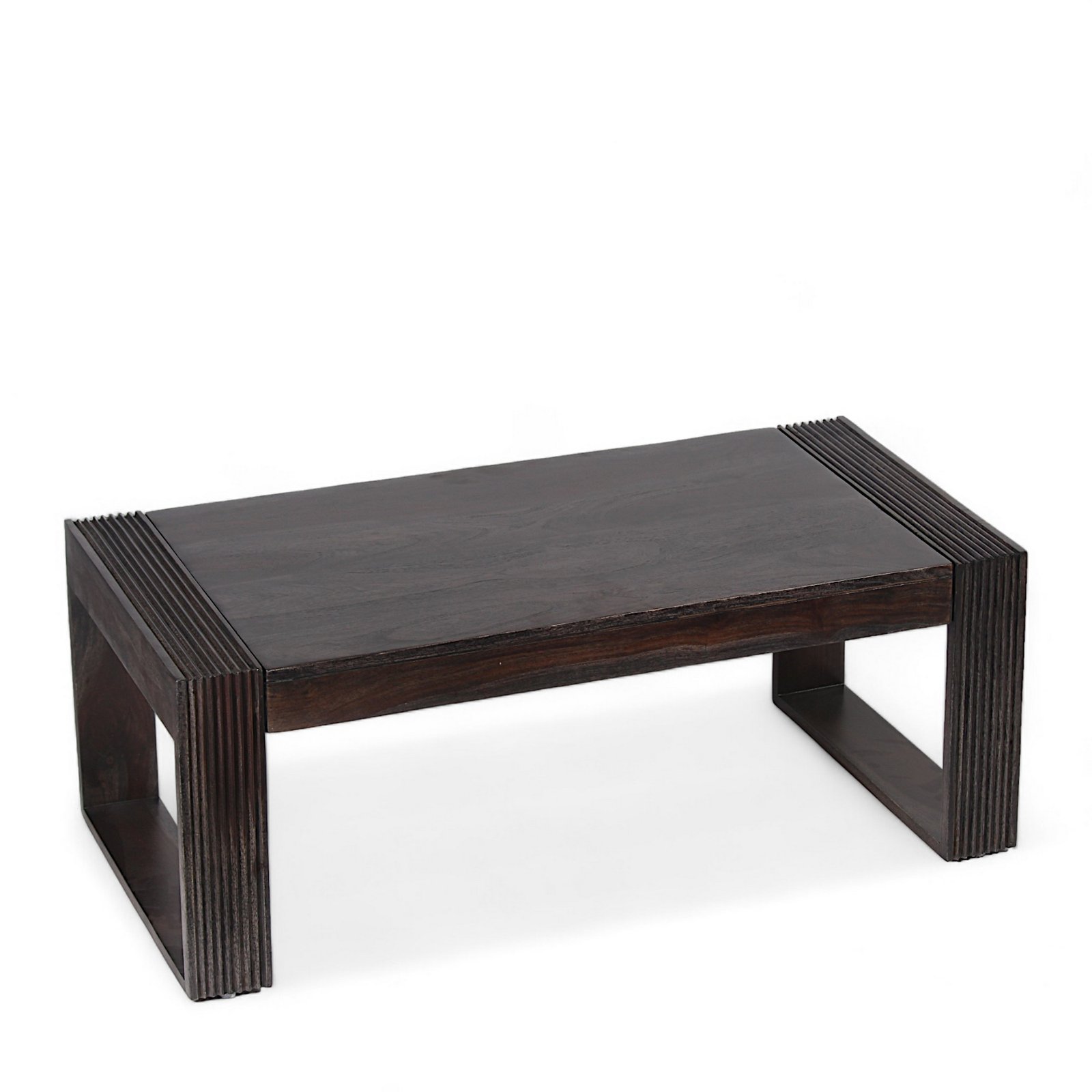 Ikiriya Hudson Sheesham Wood Contemporary Rectangle Coffee Table in Dark Mahagony Finish - Image 9