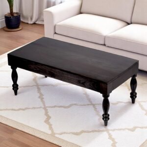 Ikiriya Hudson Sheesham Wood Traditional Rectangle Coffee Table in Dark Mahagony Finish