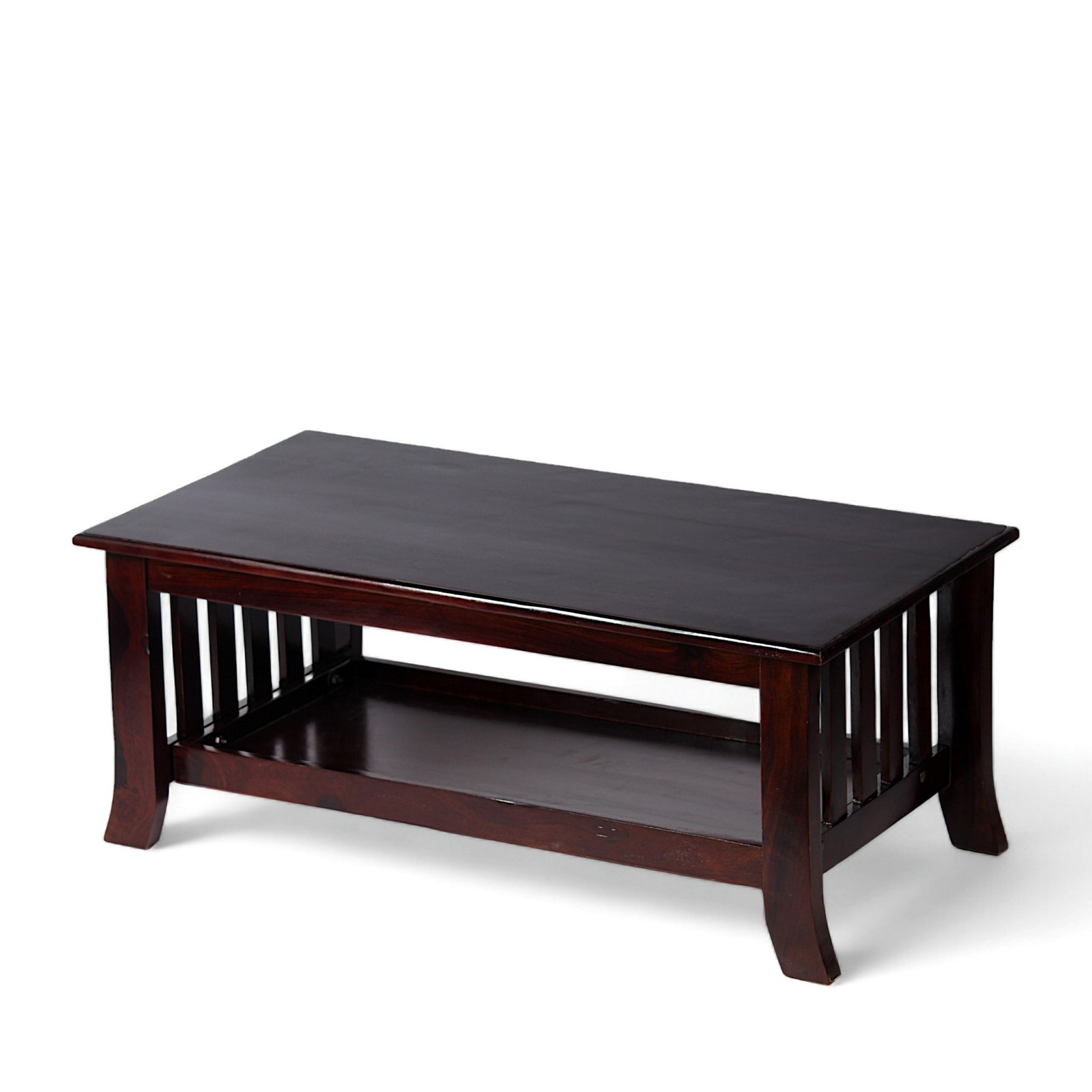 Ikiriya Blairs Sheesham Wood Accent Rectangle Coffee Table in Dark Walnut Finish - Image 10