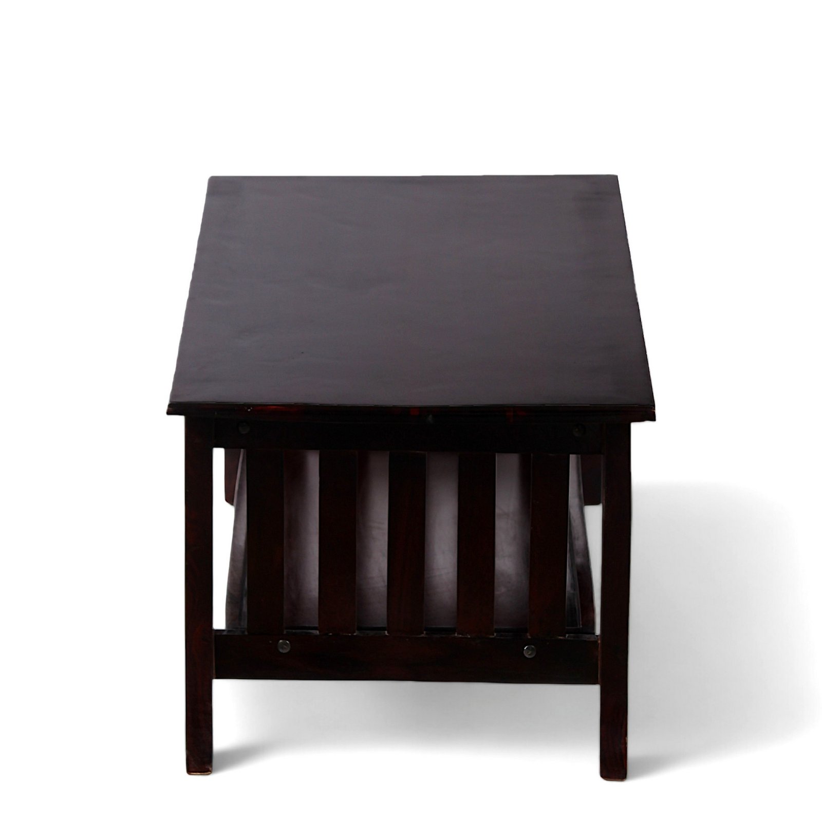 Ikiriya Blairs Sheesham Wood Accent Rectangle Coffee Table in Dark Walnut Finish - Image 3