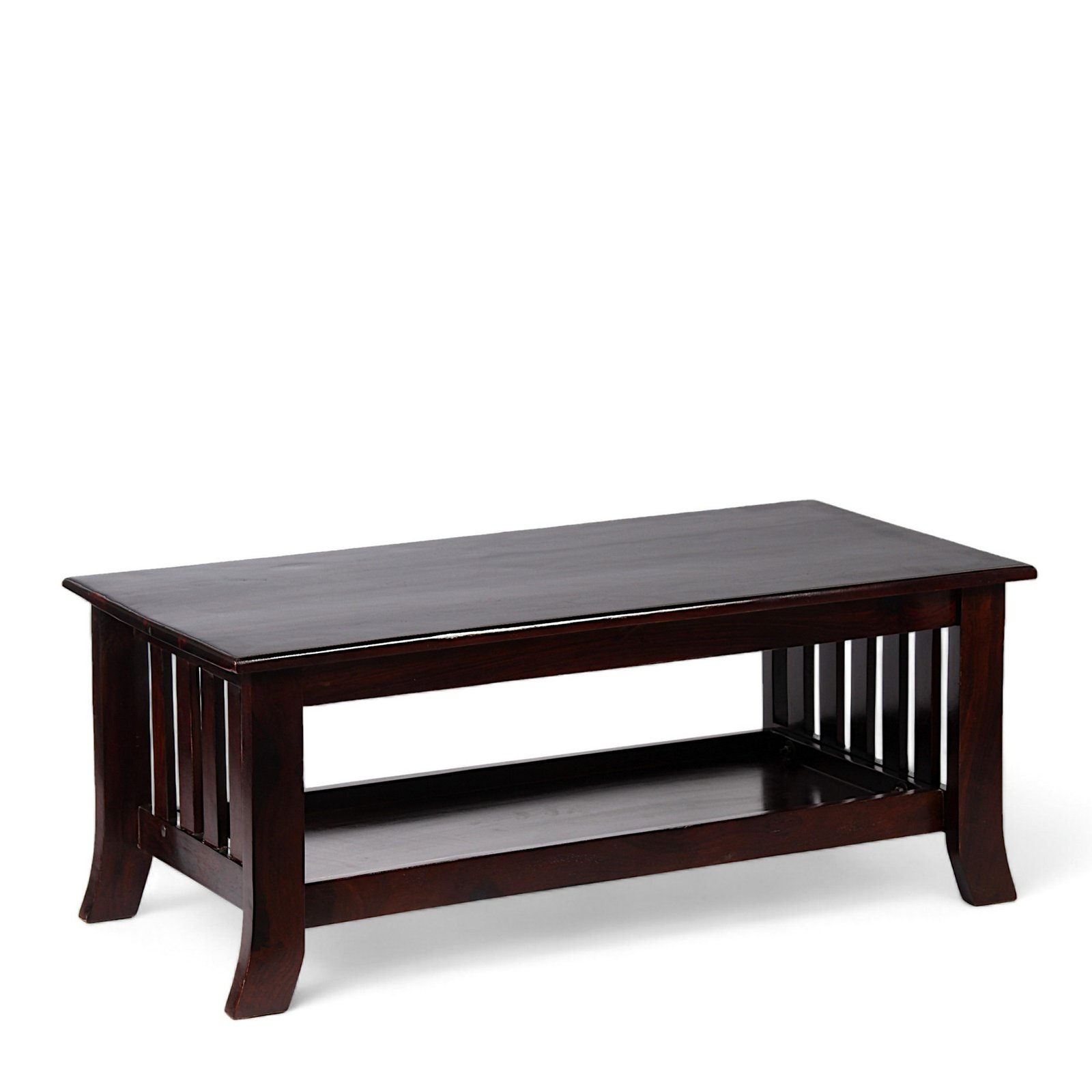 Ikiriya Blairs Sheesham Wood Accent Rectangle Coffee Table in Dark Walnut Finish - Image 6