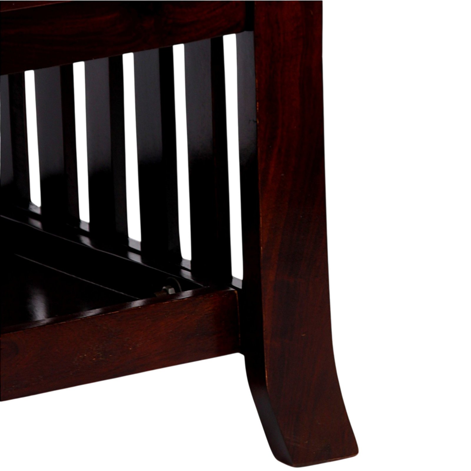 Ikiriya Blairs Sheesham Wood Accent Rectangle Coffee Table in Dark Walnut Finish - Image 8