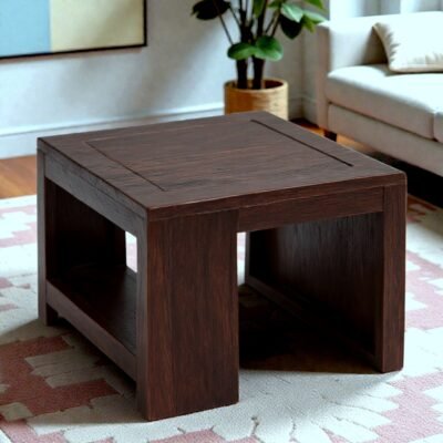 Ikiriya Piante Sheesham Wood Contemporary Rectangle Coffee Table in Dark Mahagony Finish