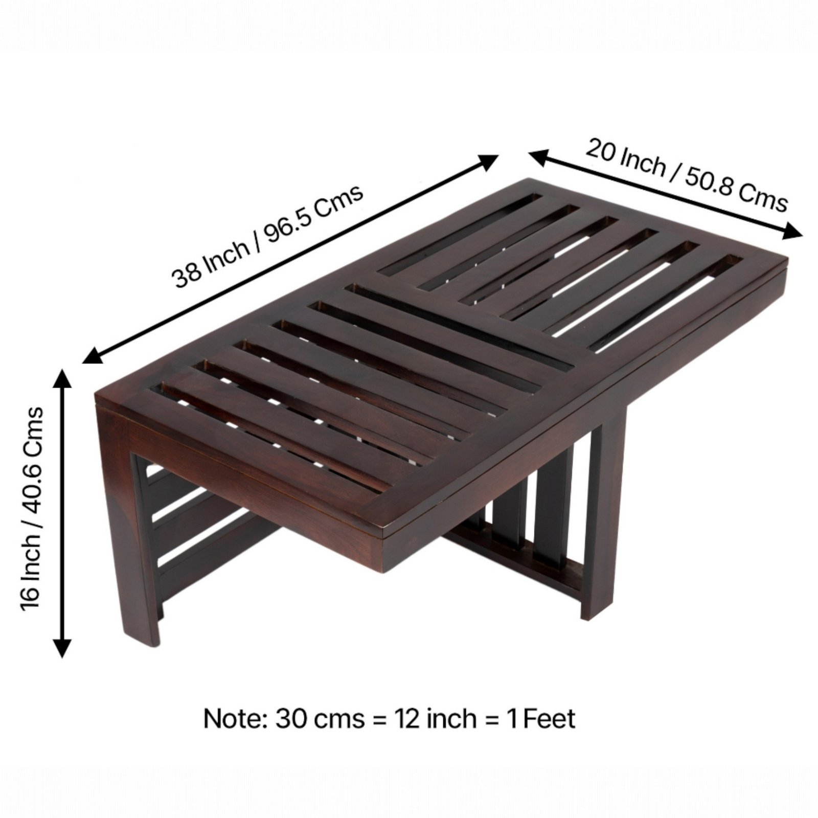 Ikiriya Irish Sheesham Wood Bohemian Coffee Table Set with 2 Stools in Dark Walnut Finish with Israel Print Patchwork Kantha Cushions - Image 5