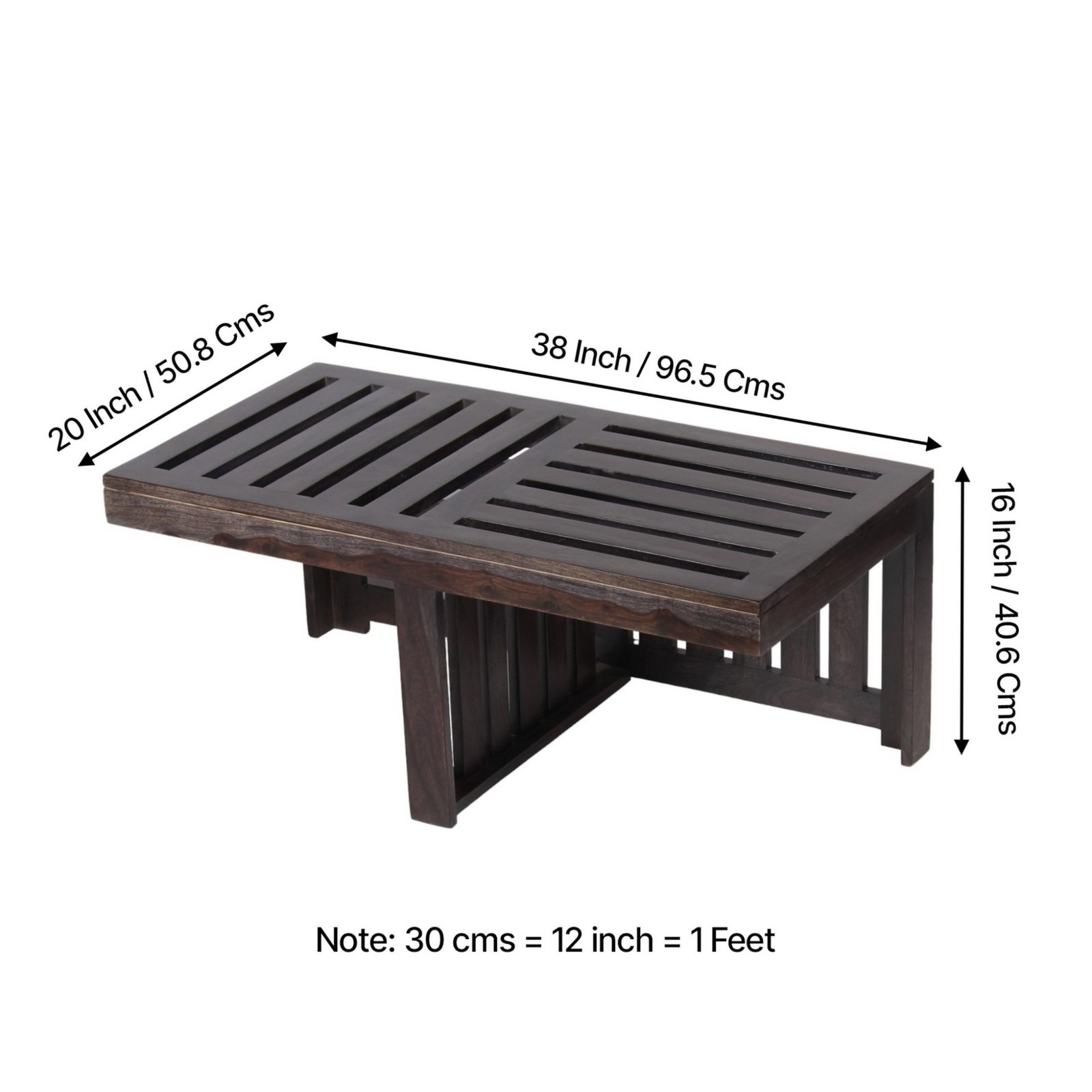 Ikiriya Irish Sheesham Wood Accent Coffee Table Set with 2 Stools in Dark Mahagony Finish with Turquoise Sea Velvet Cushions - Image 4