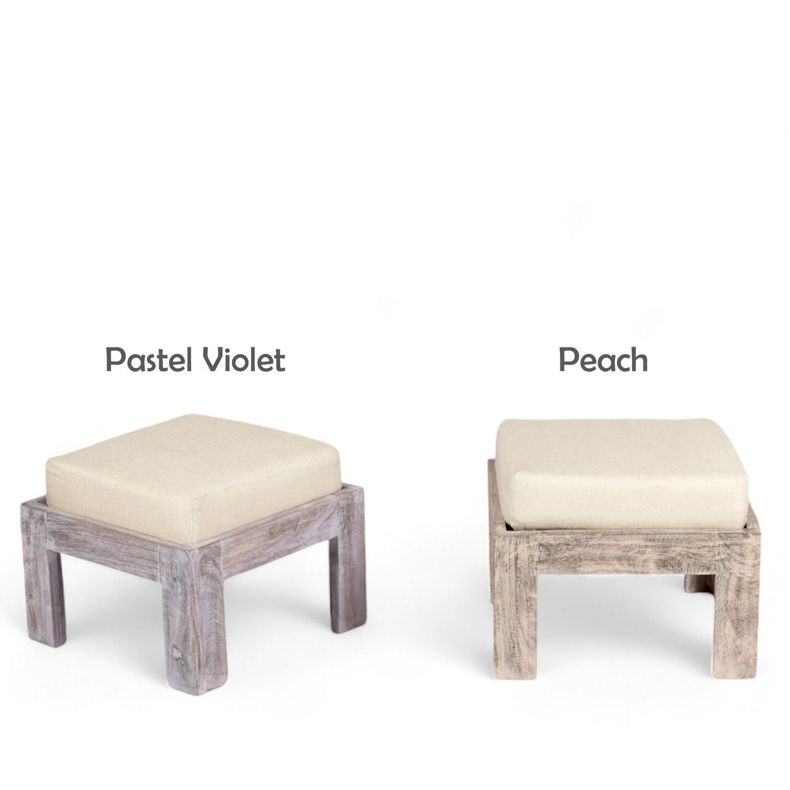 Ikiriya Blane Sheesham Wood Country Side Coffee Table Set with 4 Stools in Antique Multi-Colour Finish with Jute White Cushions - Image 8