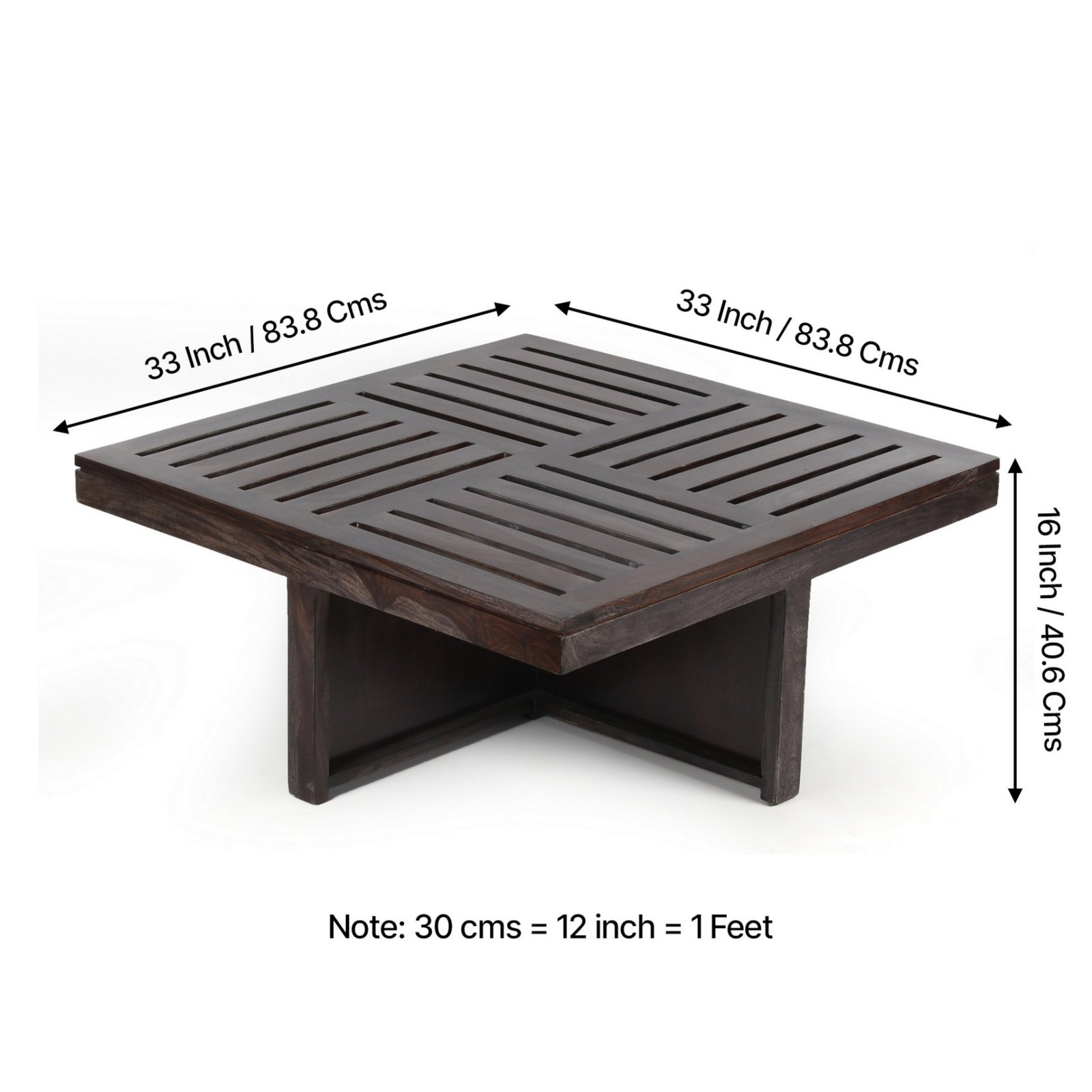 Ikiriya Palladio Sheesham Wood Accent Coffee Table Set with 4 Stools in Dark Mahagony Finish with Turquoise Sea Velvet Cushions - Image 4