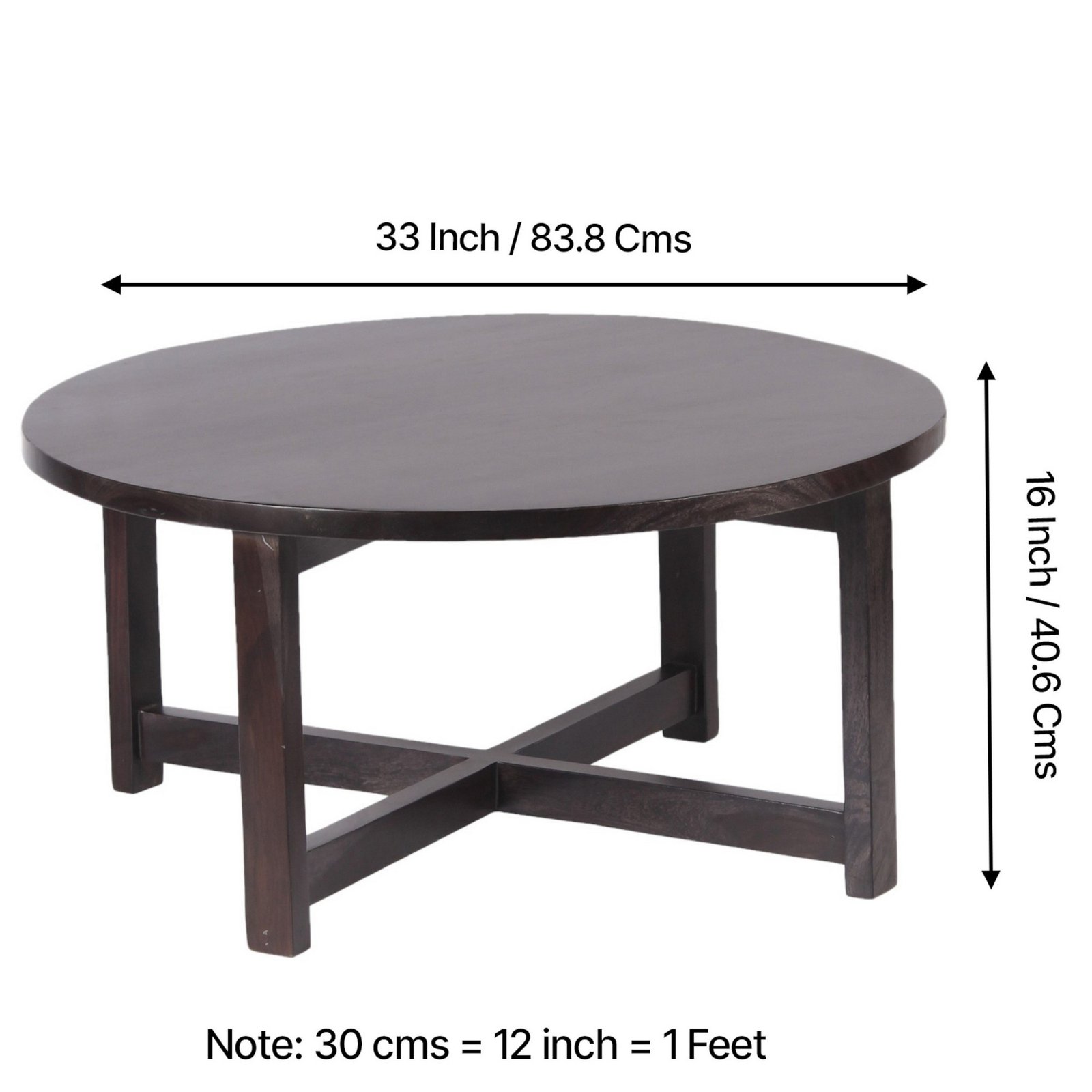 Ikiriya Nashville Sheesham Wood Accent Coffee Table Set with 4 Stools in Dark Mahagony Finish with Turquoise Sea Velvet Cushions - Image 4