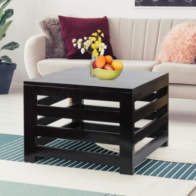 Ikiriya Kingsville Sheesham Wood Contemporary Square Coffee Table in Extra Dark Mahagony Finish