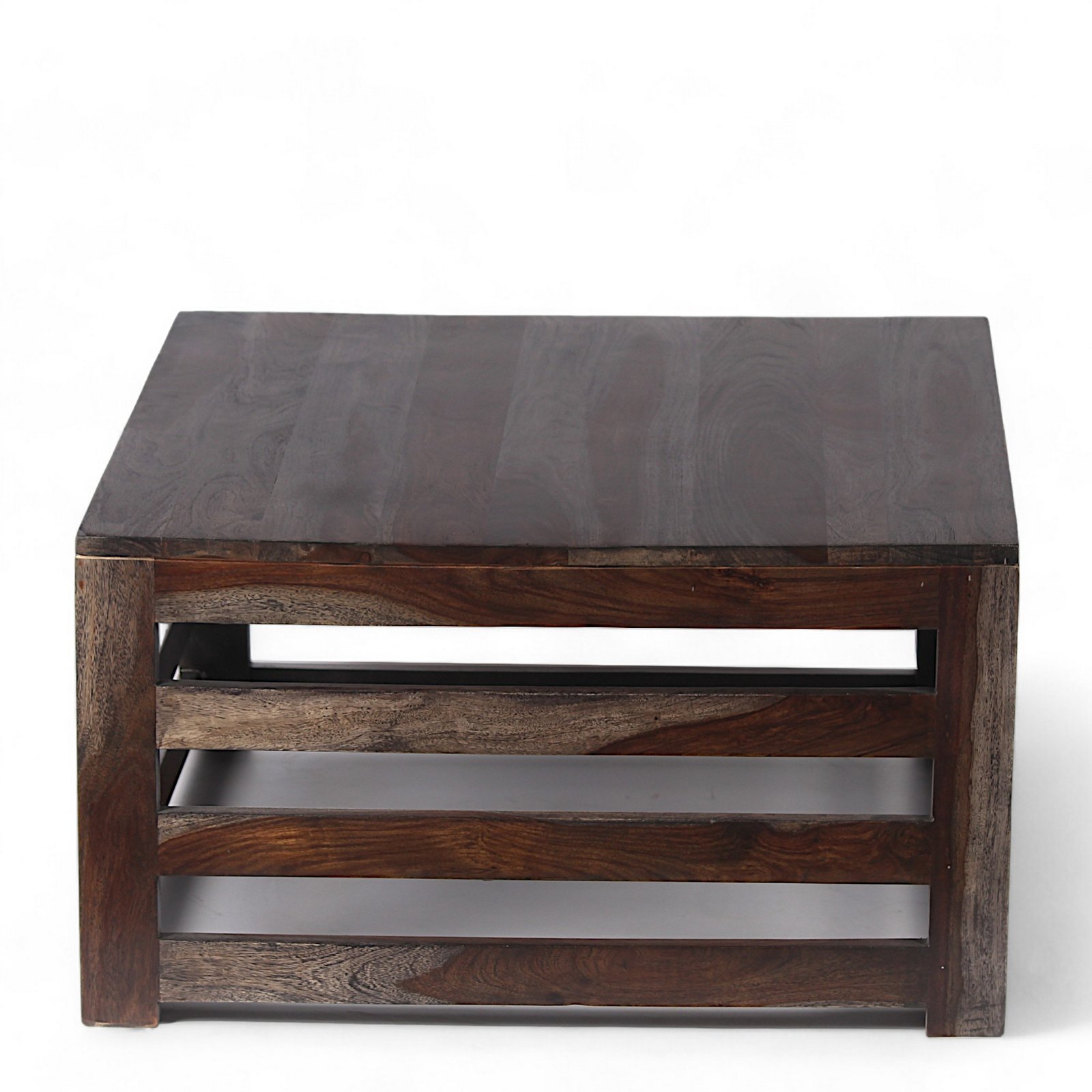 Ikiriya Kingsville Sheesham Wood Contemporary Square Coffee Table in Dark Mahagony Finish - Image 2