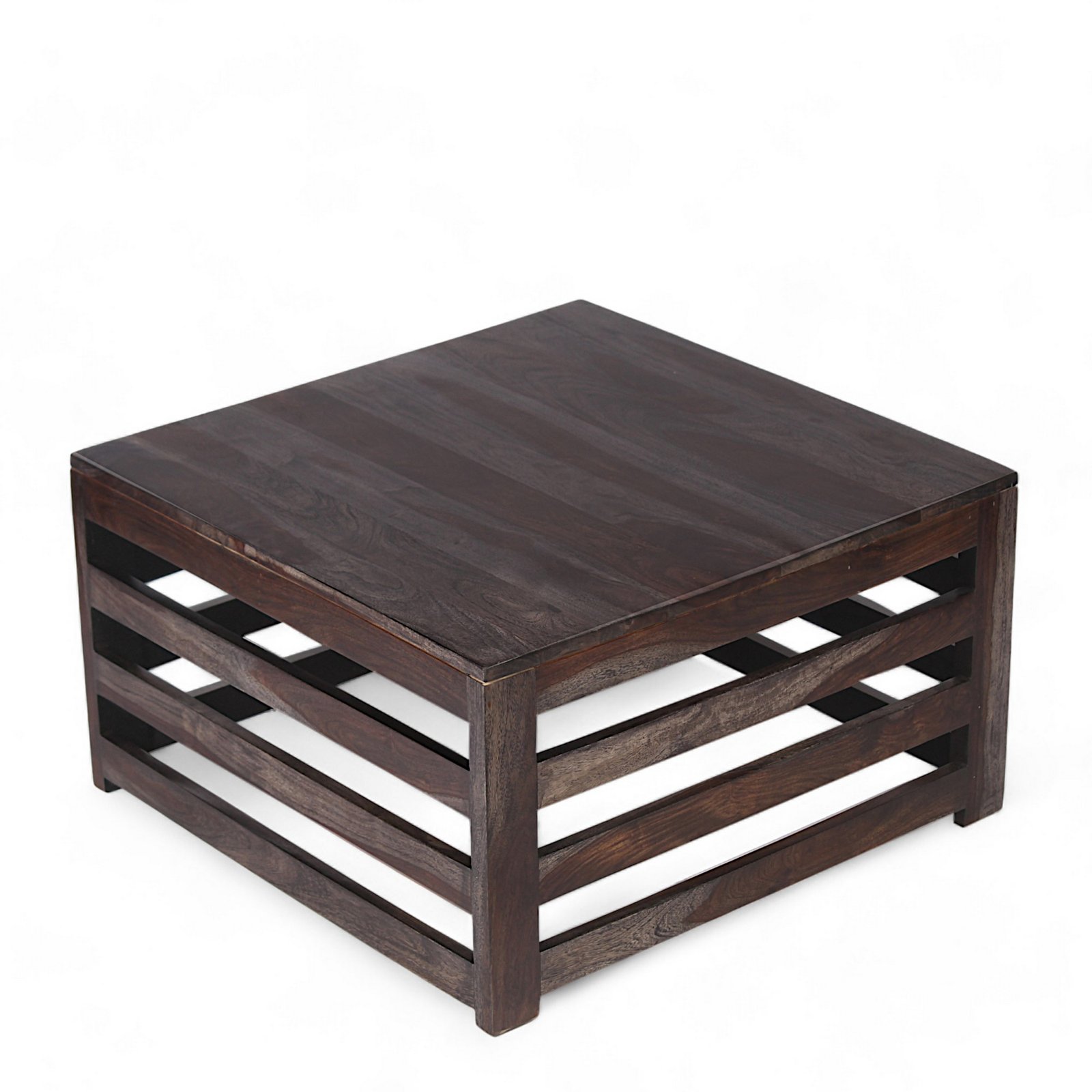 Ikiriya Kingsville Sheesham Wood Contemporary Square Coffee Table in Dark Mahagony Finish - Image 3