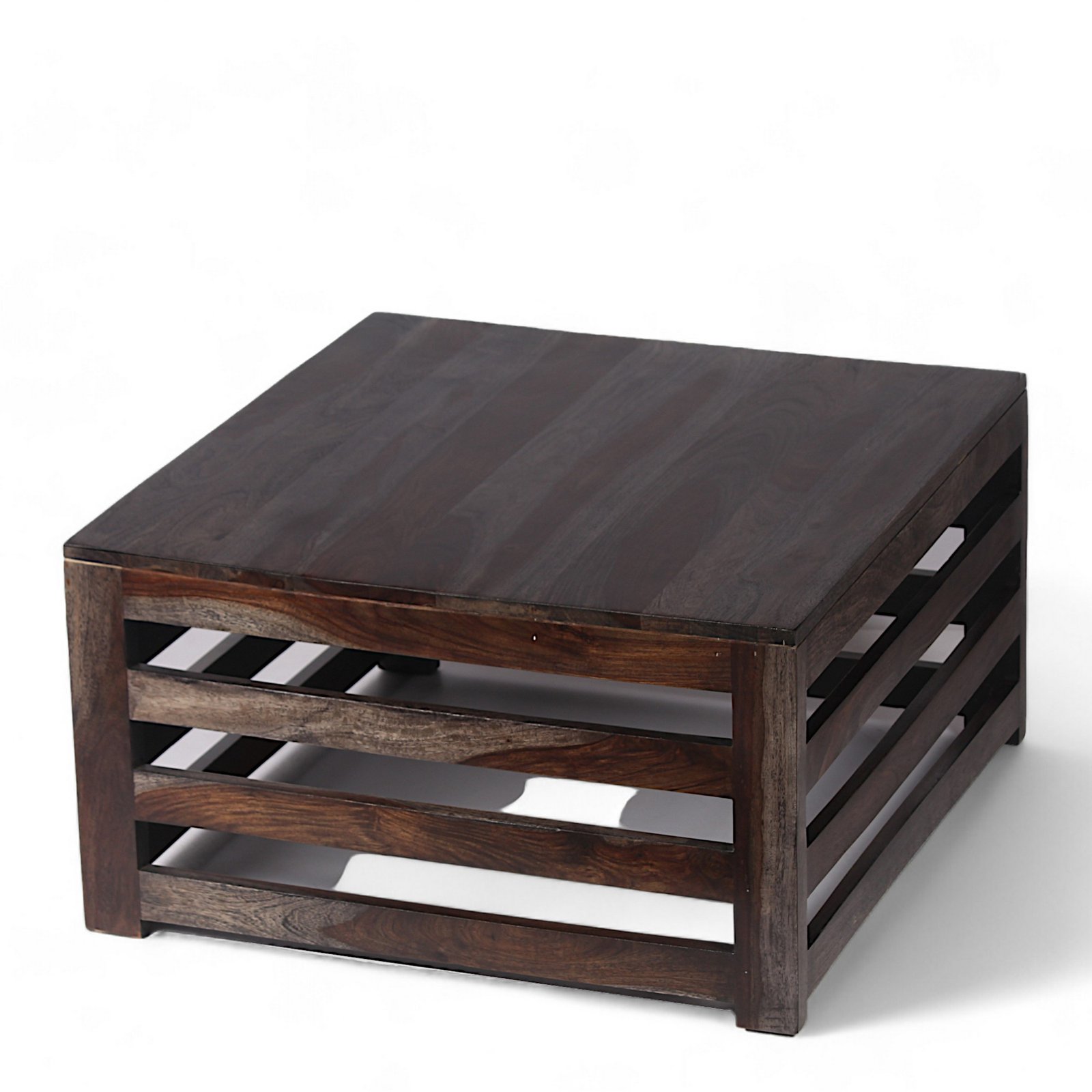 Ikiriya Kingsville Sheesham Wood Contemporary Square Coffee Table in Dark Mahagony Finish - Image 4