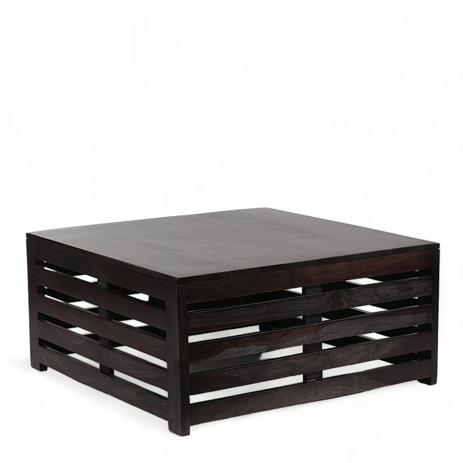 Ikiriya Kingsville Sheesham Wood Contemporary Square Coffee Table in Dark Mahagony Finish - Image 3